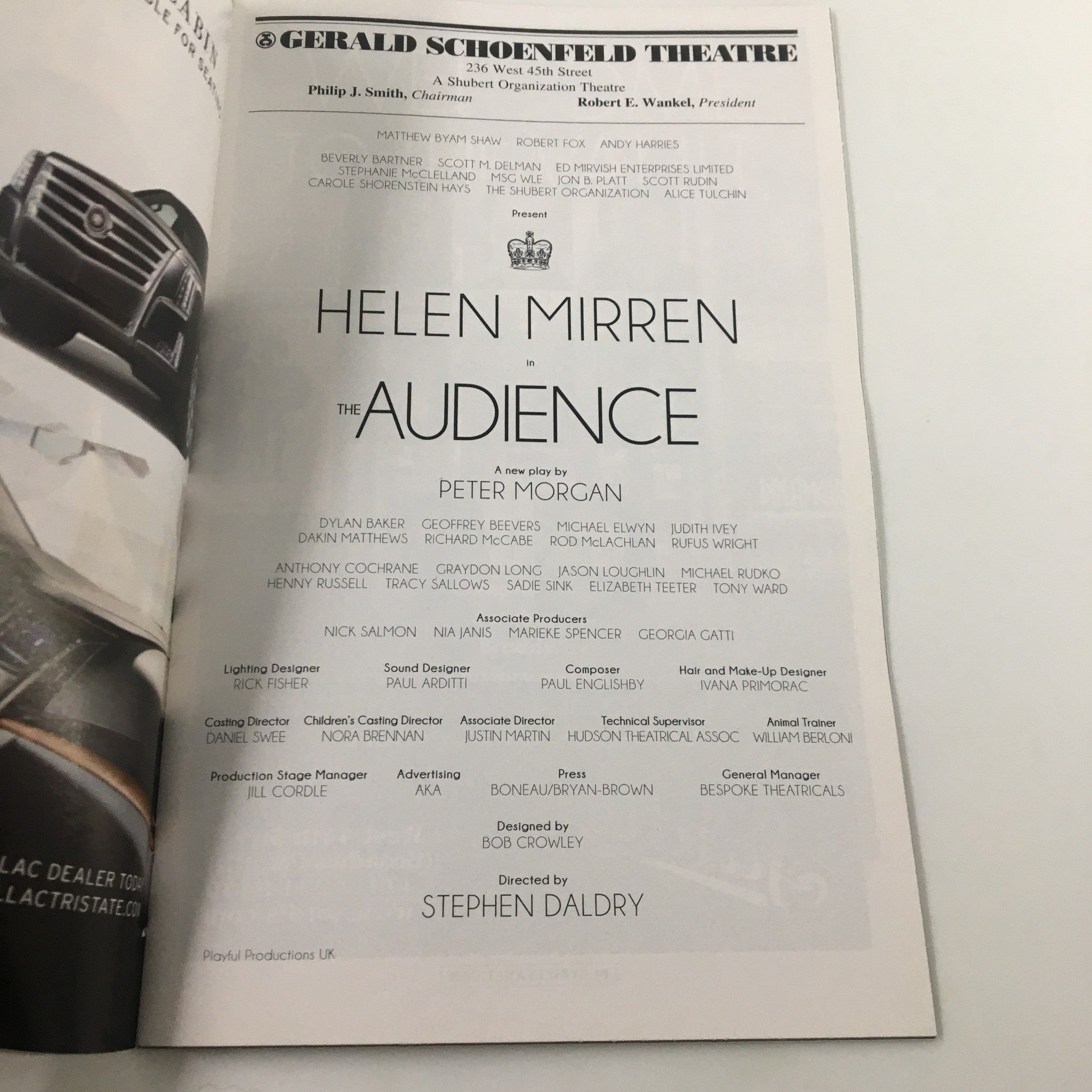 2015 Playbill Gerald Schonfeld Theatre Helen Mirren inThe Audience VG