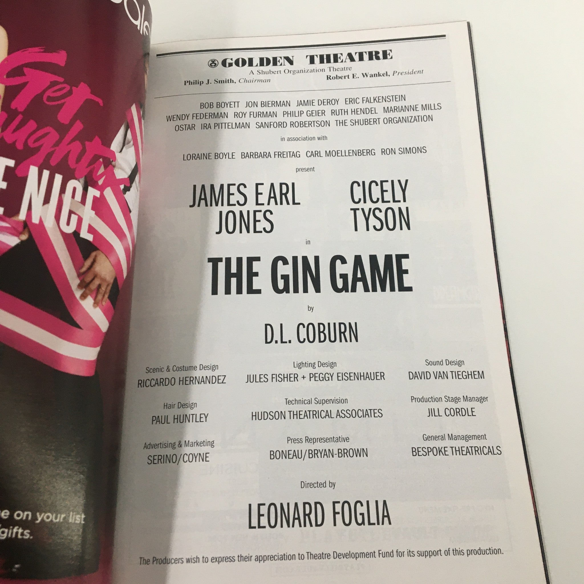 2015 Playbill Golden Theatre James Earl Jones, Cicely Tyson in The Gin Game VG