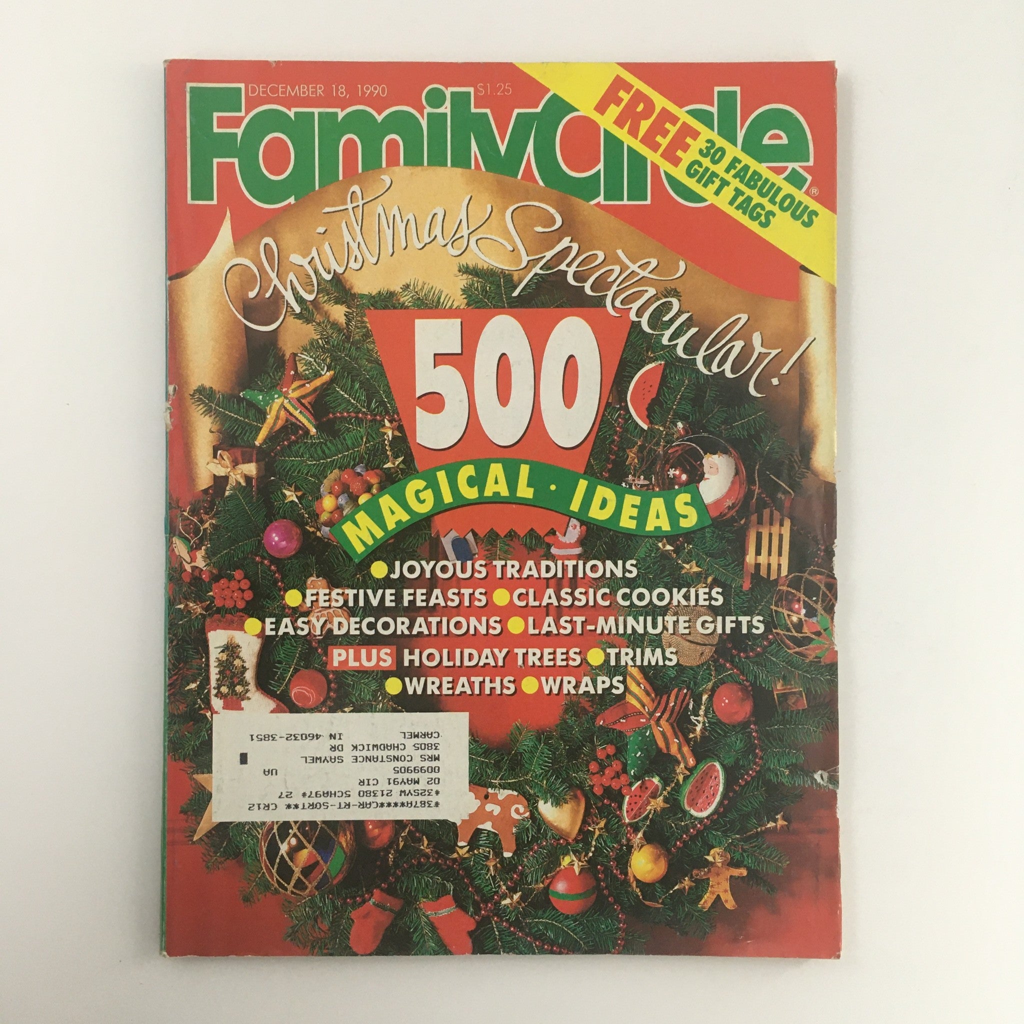 Family Circle Magazine December 18 1990 Christmas Spectacular & Joyous Tradition