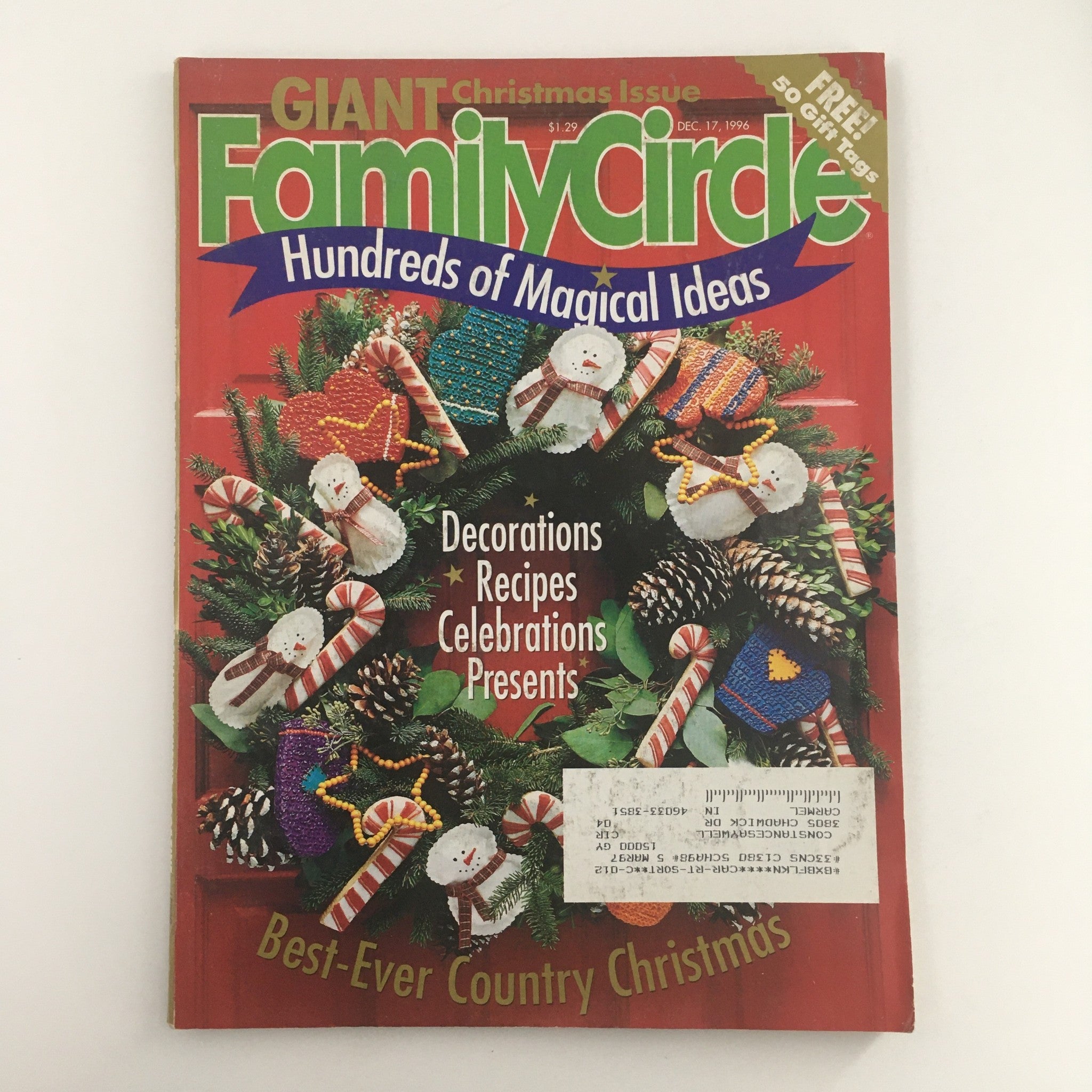 Family Circle Magazine December 17 1996 Decorations, Recipes & Presents Feature