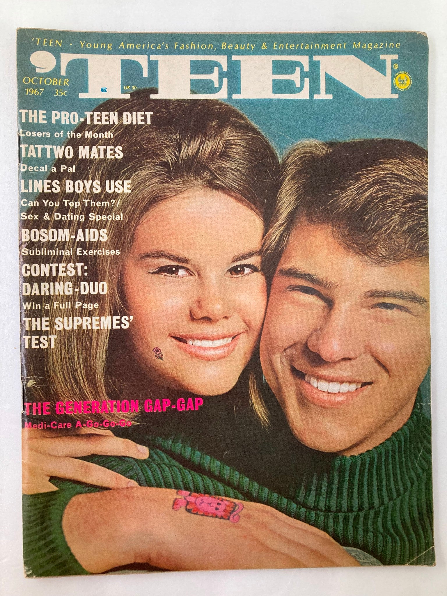 VTG Teen Magazine October 1967 Vol 11 #10 The Generation Gap-Gap No Label