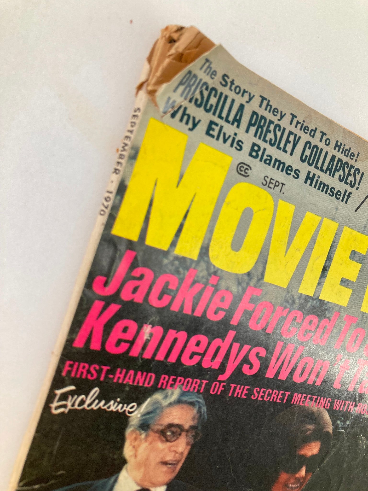 VTG Movie World Magazine September 1970 Vol 15 #9 Jackie & Aristotle No Label