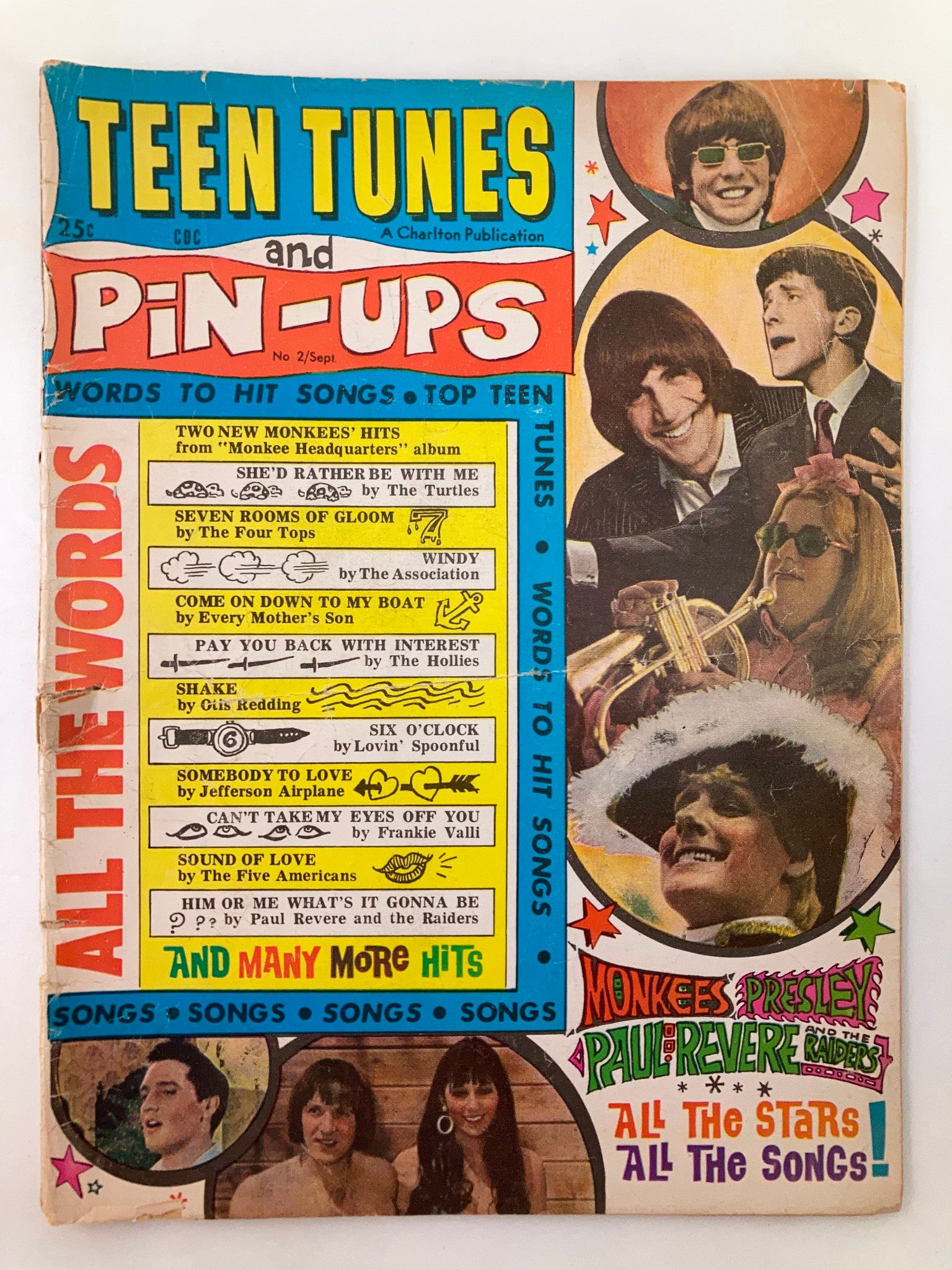 VTG Teen Tunes Magazine September 1967 #2 The Turtles & Paul Revere No Label