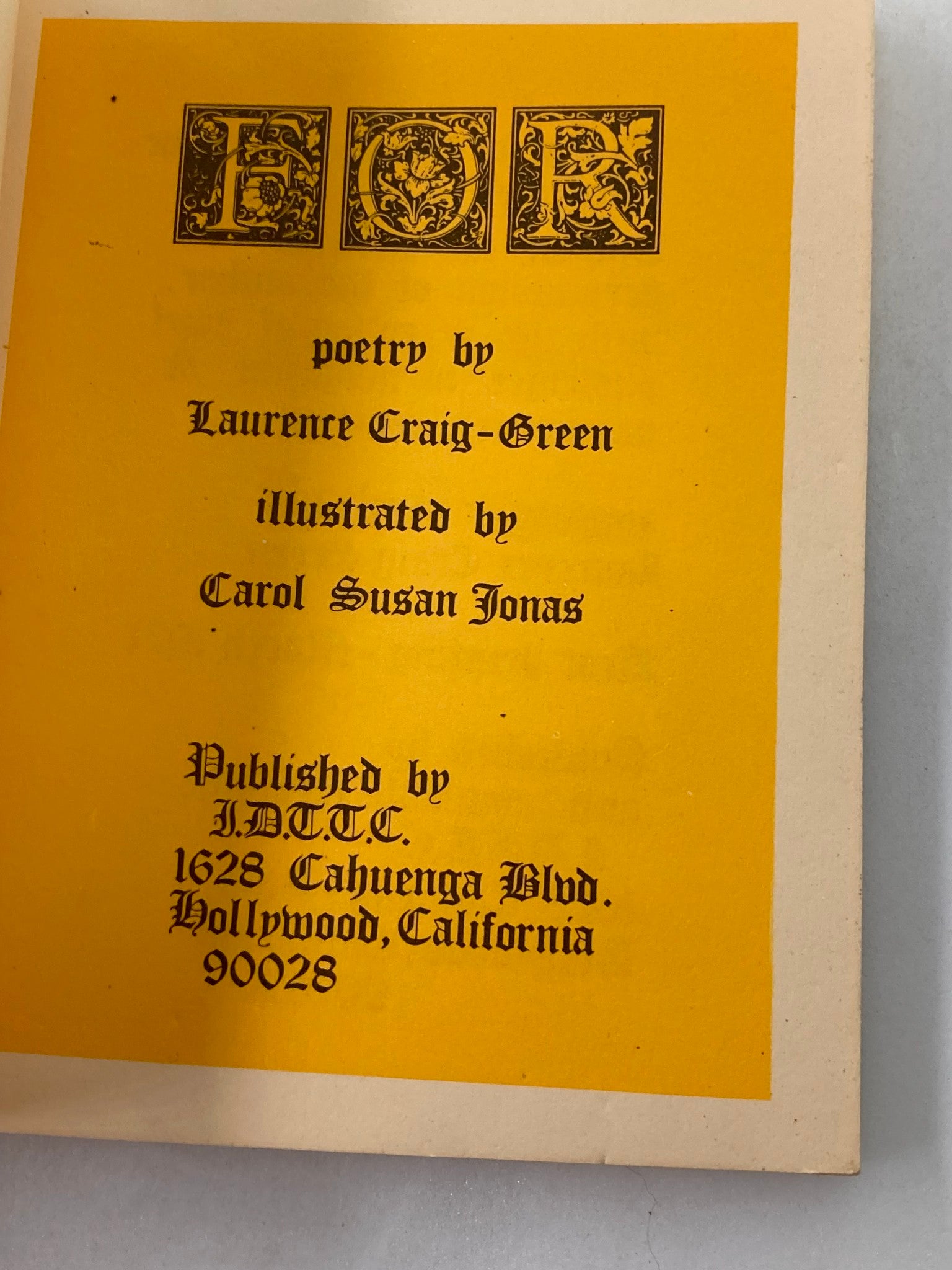 VTG 1971 For Poetry by Laurence Craig-Green