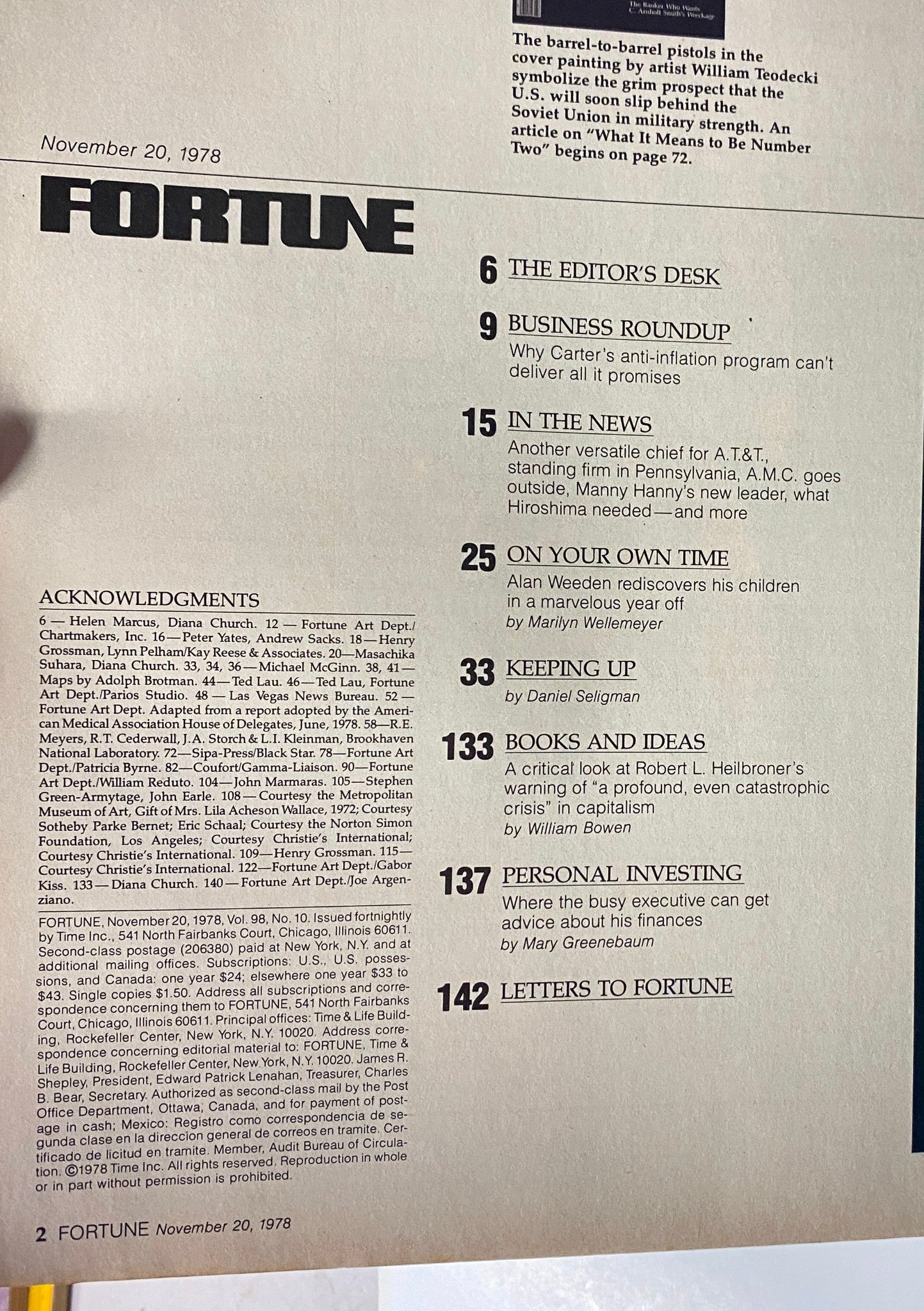 Fortune Magazine November 20, 1978 What It Means To Be Number Two VG