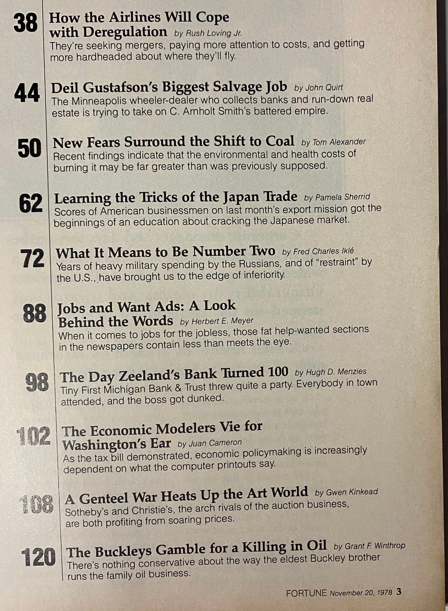 Fortune Magazine November 20, 1978 What It Means To Be Number Two VG