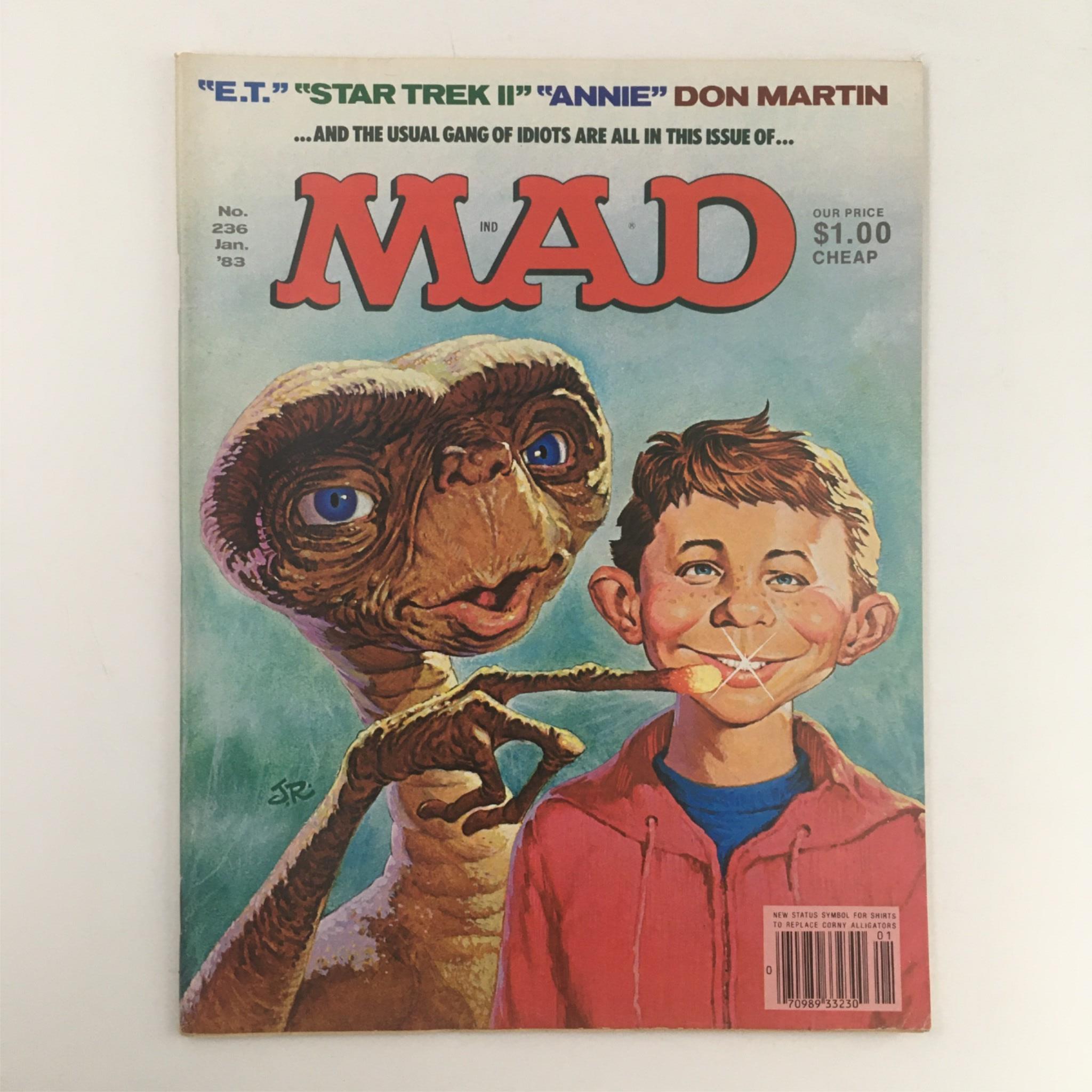 Mad Magazine January 1983 No. 236 E.T x Star Trek II No Label Fine FN 6.0