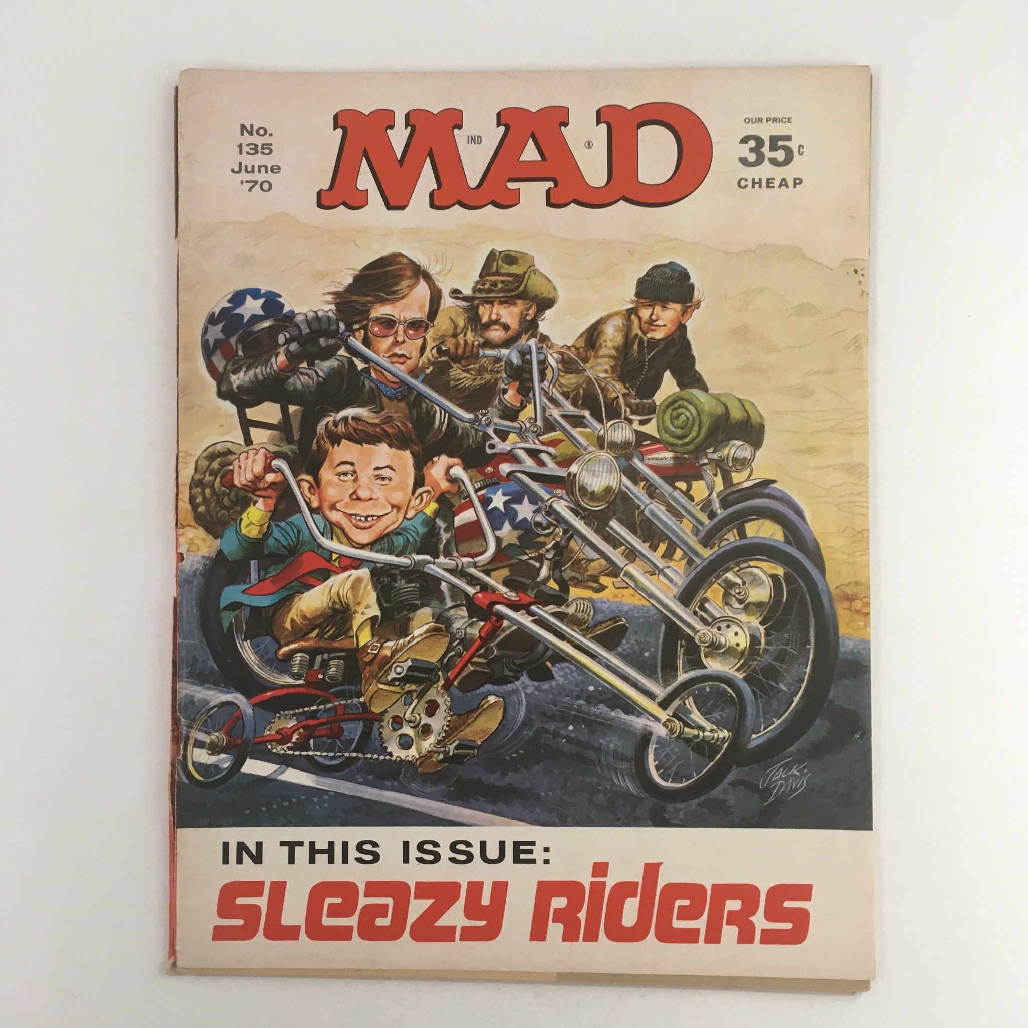 Mad Magazine June 1970 No. 135 Alfred Neuman Sleazy Riders