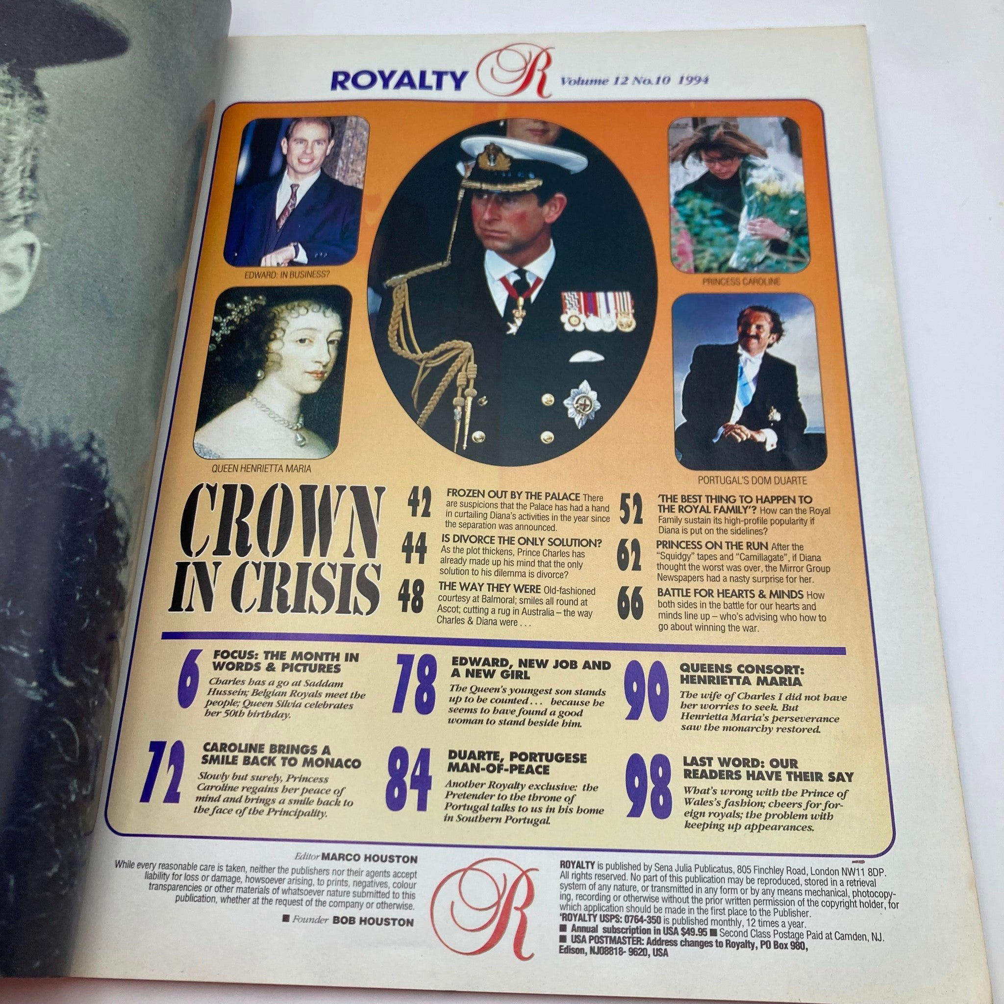 Royal Magazine 1994 Vol 12 No. 10 Diana vs Prince Charles VG No Label