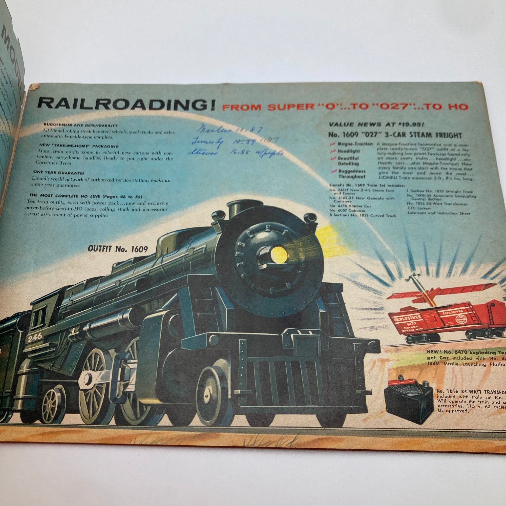 1959 Lionel Model Railroad Train 'O27' Super 'O' and Ho Catalog GD Interior