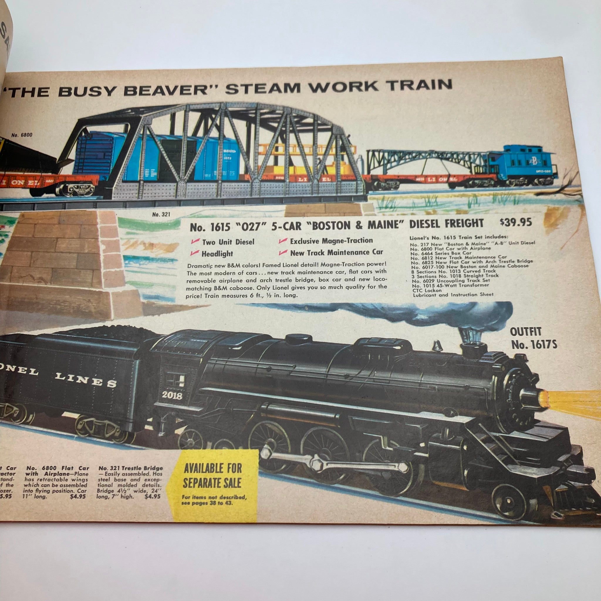 1959 Lionel Model Railroad Train 'O27' Super 'O' and Ho Catalog GD Interior