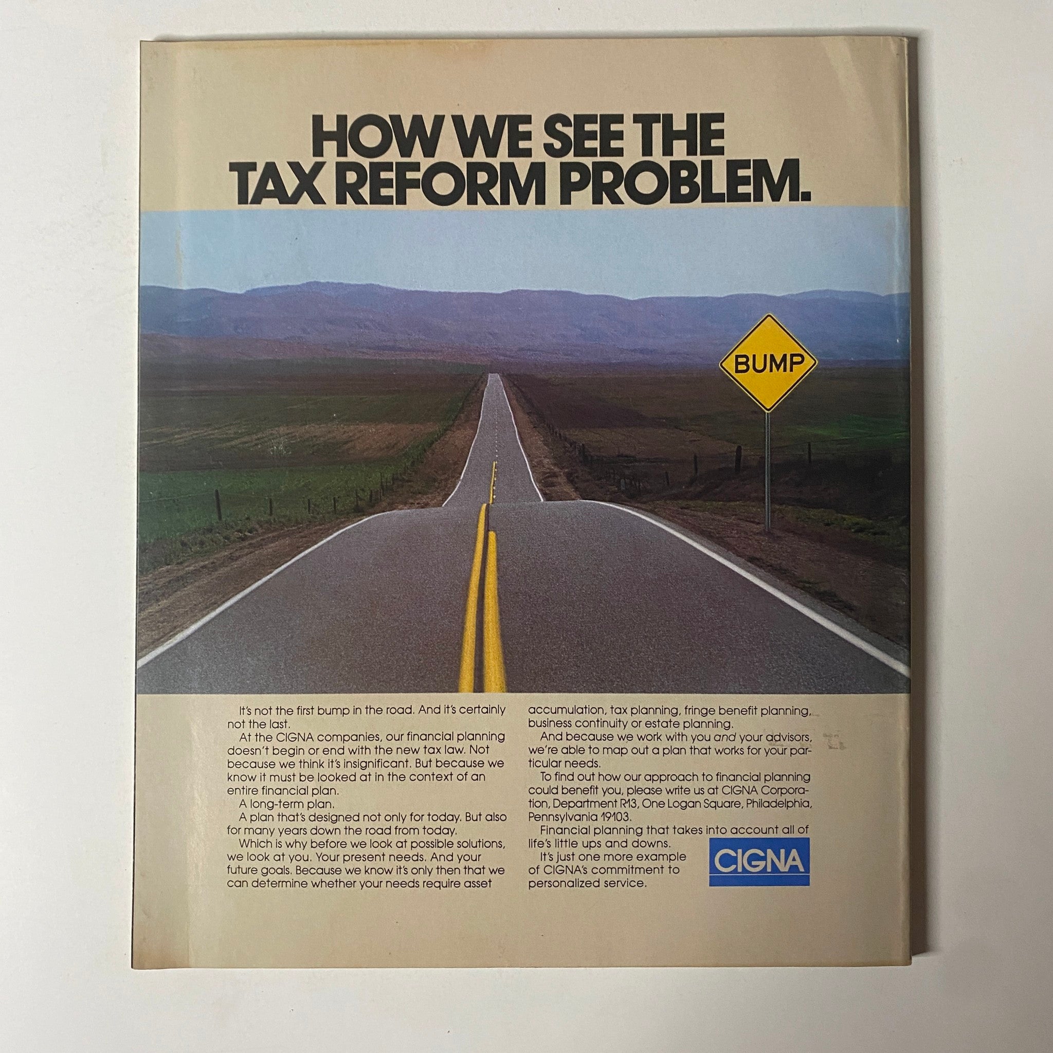 Back cover of Fortune Magazine July 20, 1987 discussing tax reform problems, highlighting the magazine's focus on economic issues.