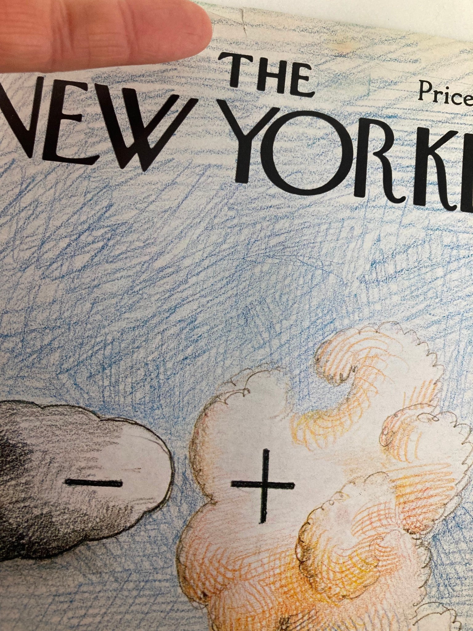 COVER ONLY The New Yorker April 7 1975 Clouds by Saul Steinberg No Label