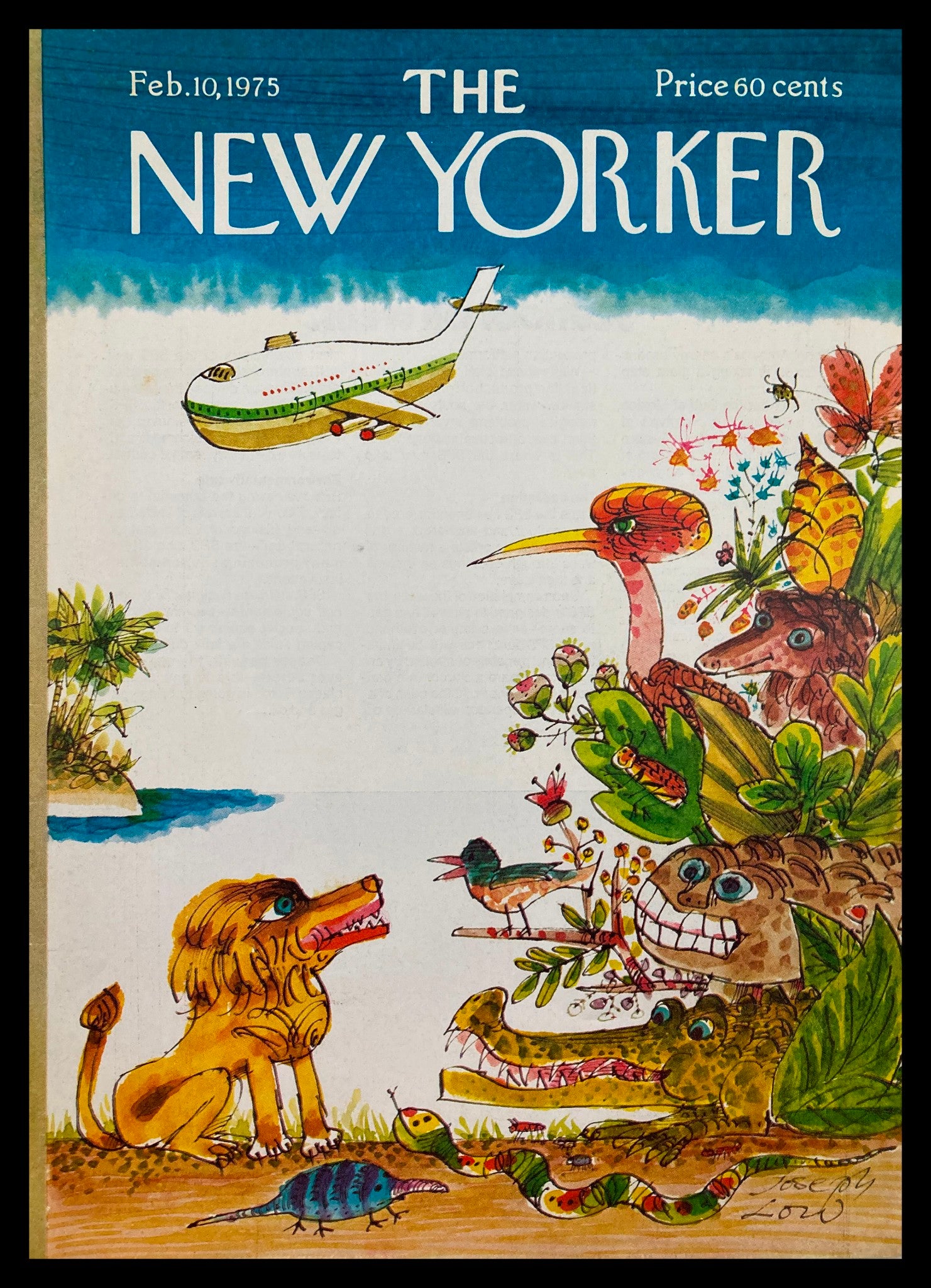 COVER ONLY The New Yorker February 10 1975 Animal Kingdom by Joseph Low No Label