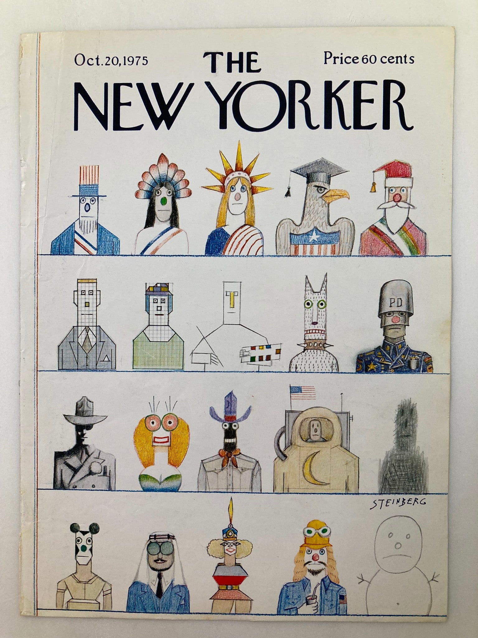 COVER ONLY The New Yorker October 20 1975 United Nation by Steinberg No Label