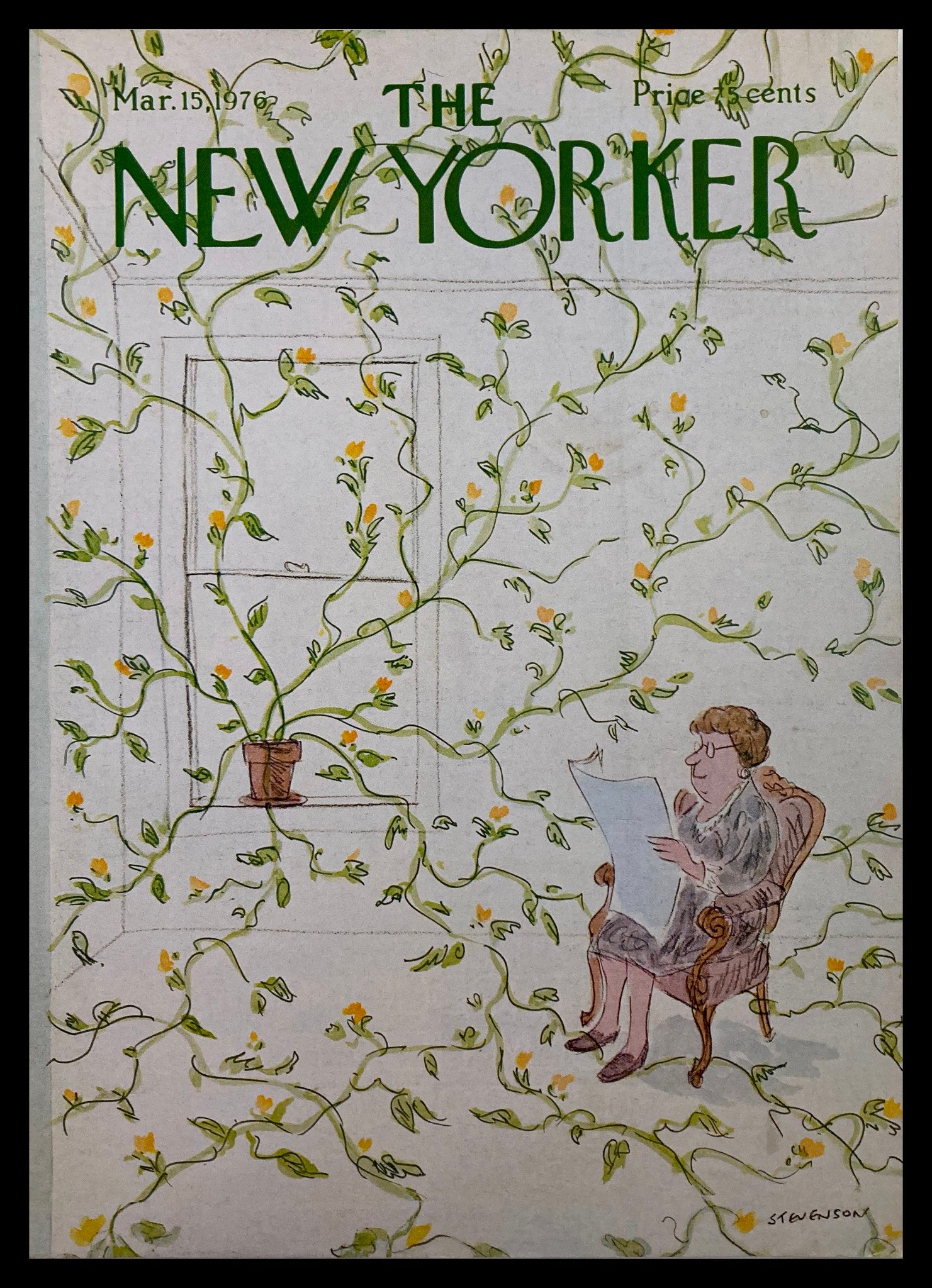 COVER ONLY The New Yorker March 15 1976 Vines by James Stevenson No Label