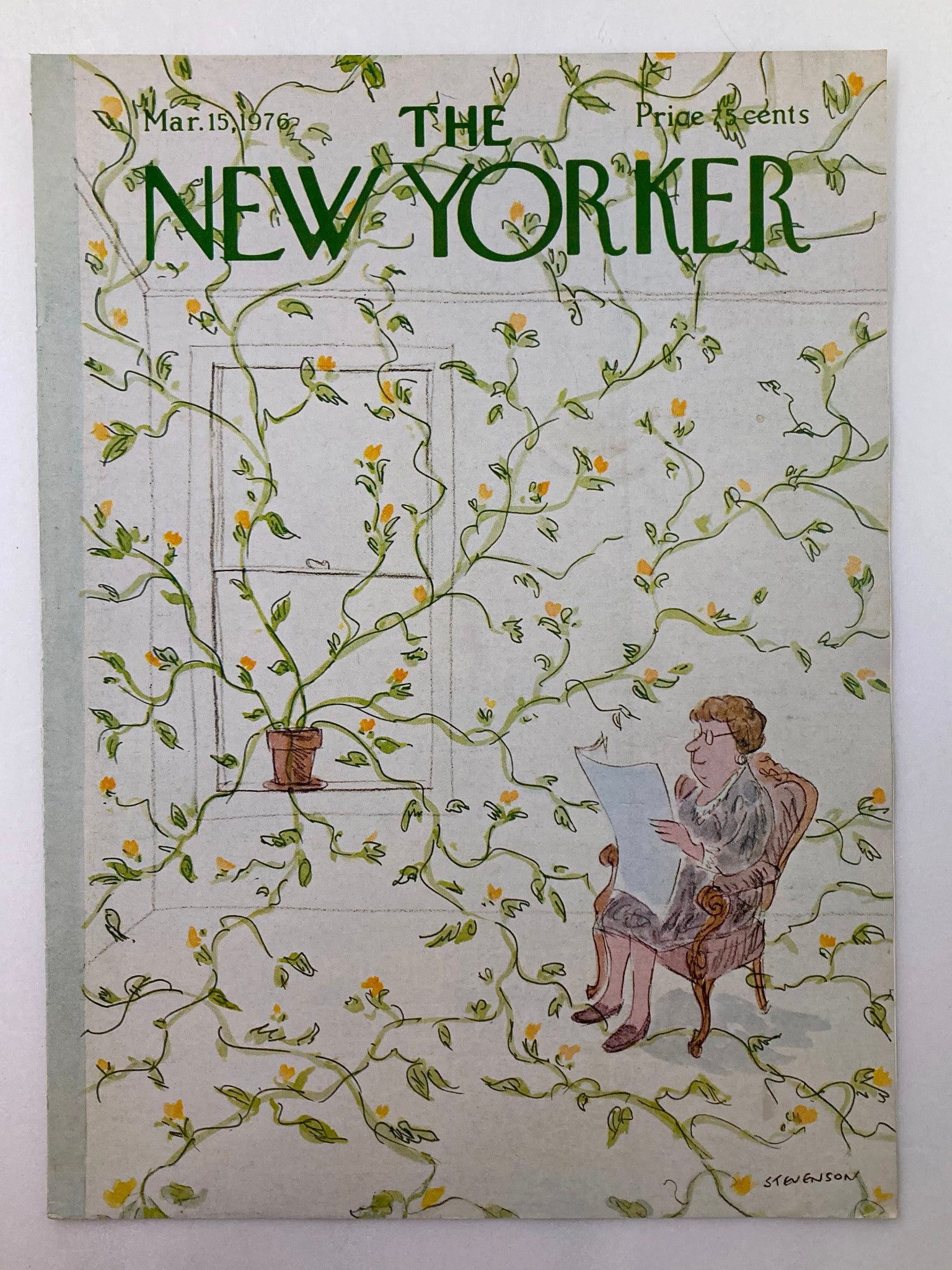 COVER ONLY The New Yorker March 15 1976 Vines by James Stevenson No Label