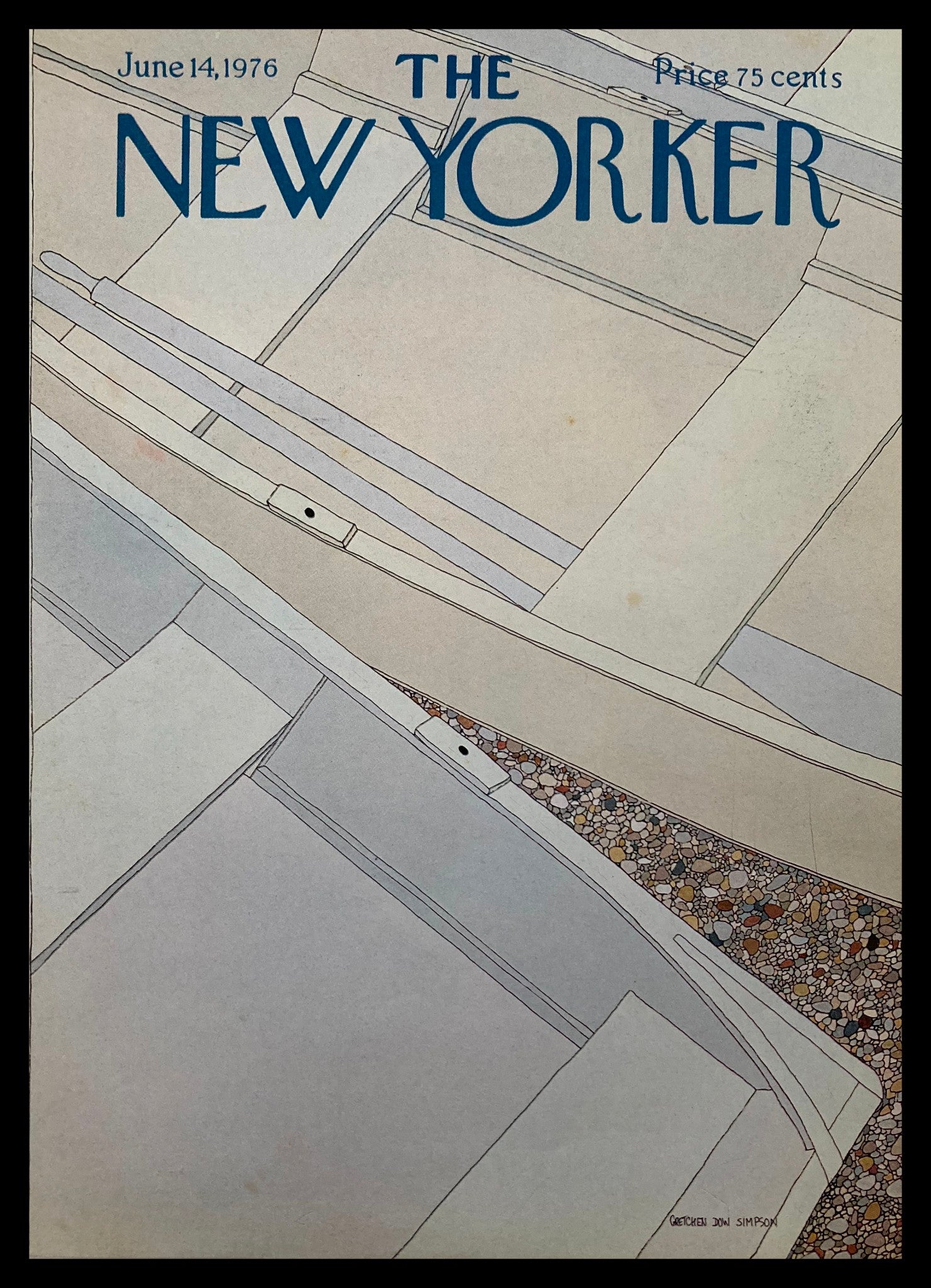 COVER ONLY The New Yorker June 14 1976 Stones by Gretchen Dow Simpson No Label