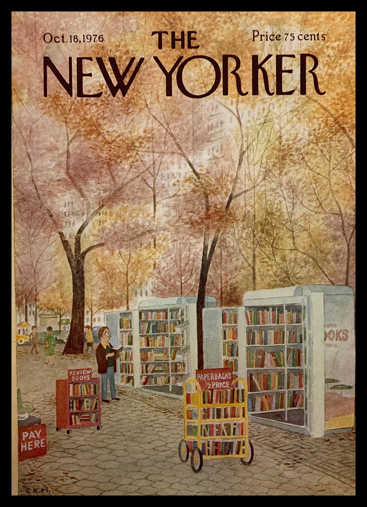 COVER ONLY The New Yorker October 18 1976 Paperbacks by Charles Martin No Label