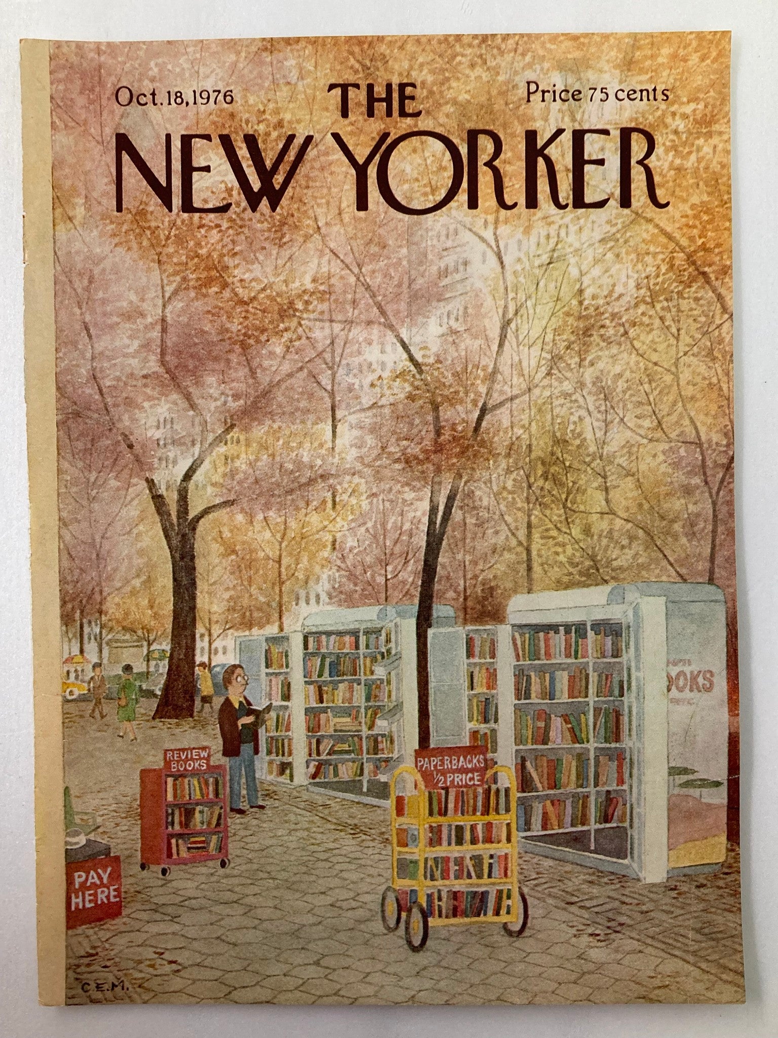 COVER ONLY The New Yorker October 18 1976 Paperbacks by Charles Martin No Label