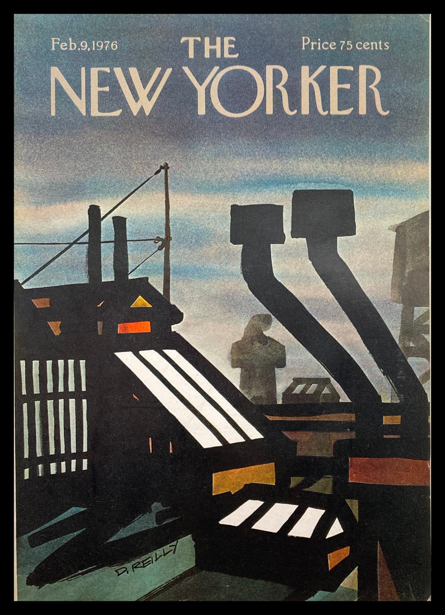 COVER ONLY The New Yorker February 9 1976 Shadow by Donald Reilly No Label