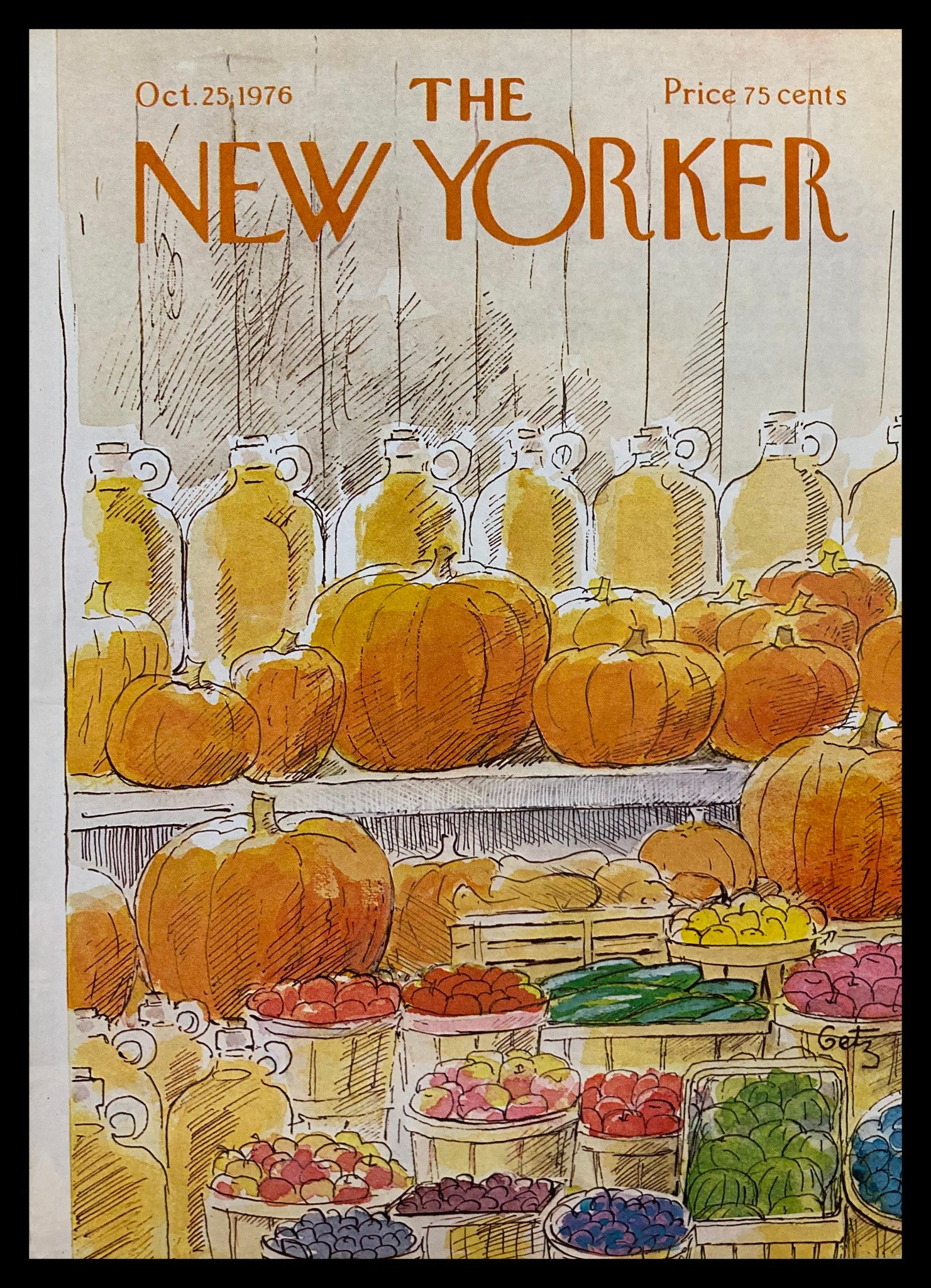 COVER ONLY The New Yorker October 25 1976 Veggies by Arthur Getz No Label