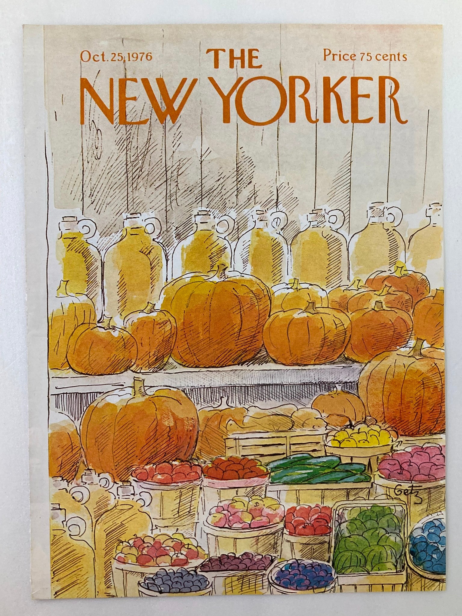 COVER ONLY The New Yorker October 25 1976 Veggies by Arthur Getz No Label