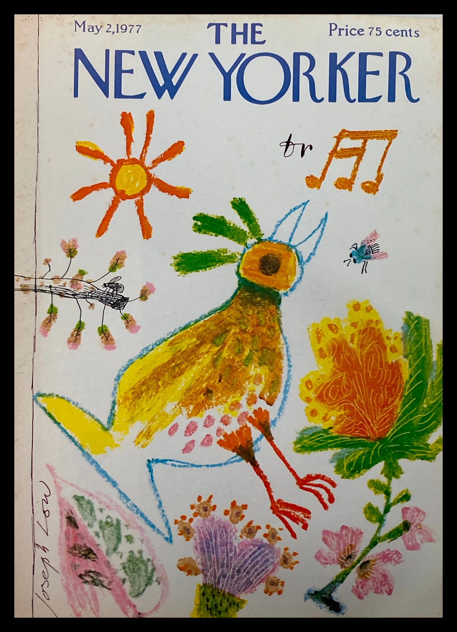 COVER ONLY The New Yorker May 2 1977 Singing Bird by Joseph Low No Label