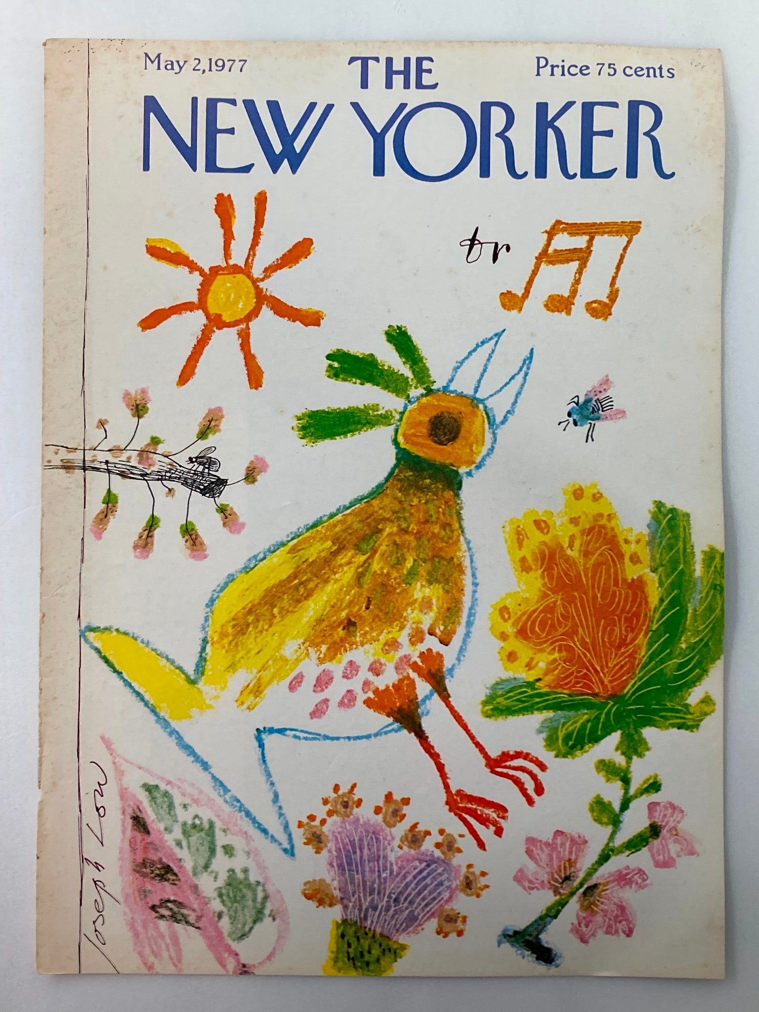 COVER ONLY The New Yorker May 2 1977 Singing Bird by Joseph Low No Label