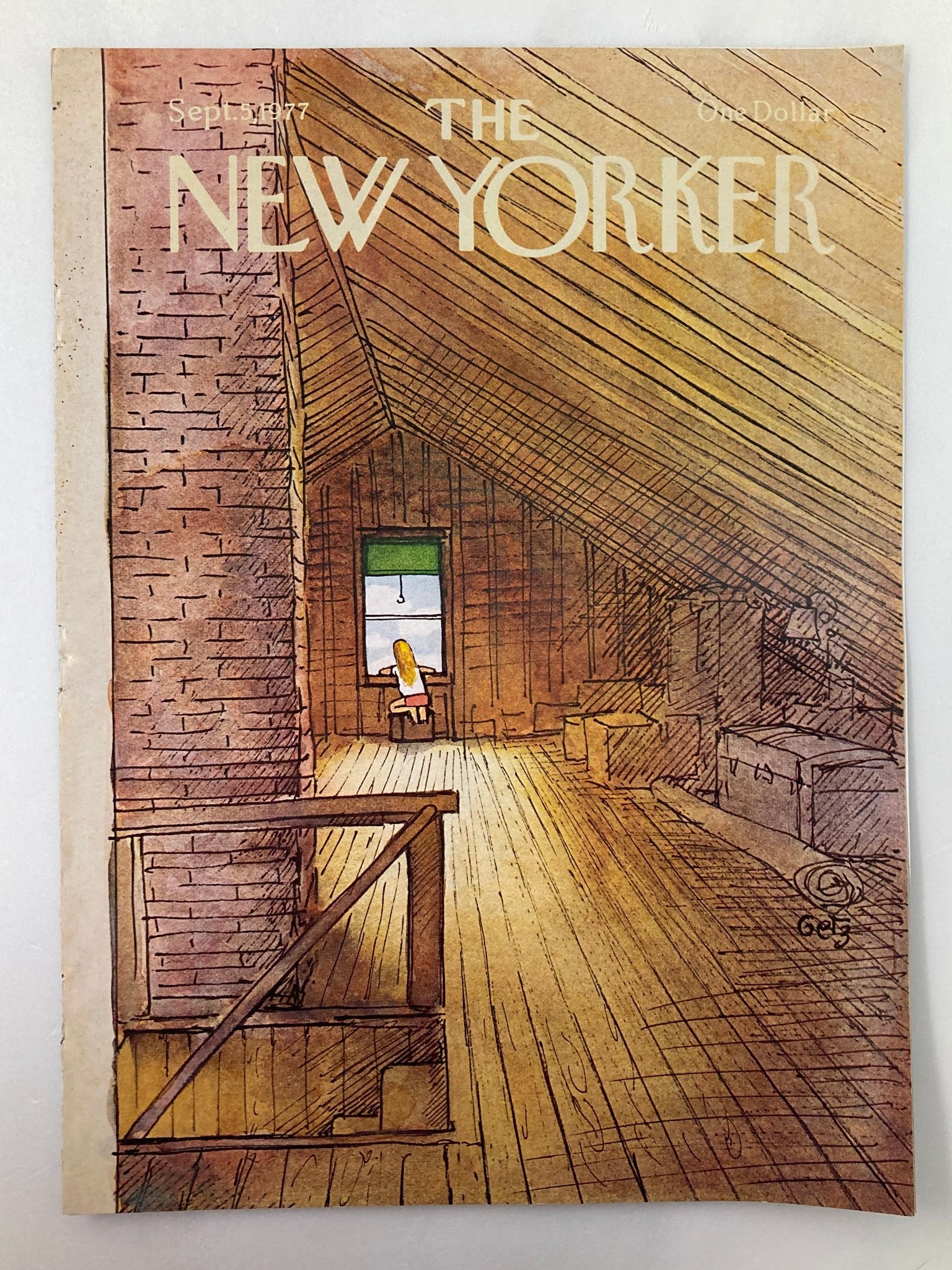 COVER ONLY The New Yorker September 6 1977 Attic by Arthur Getz No Label