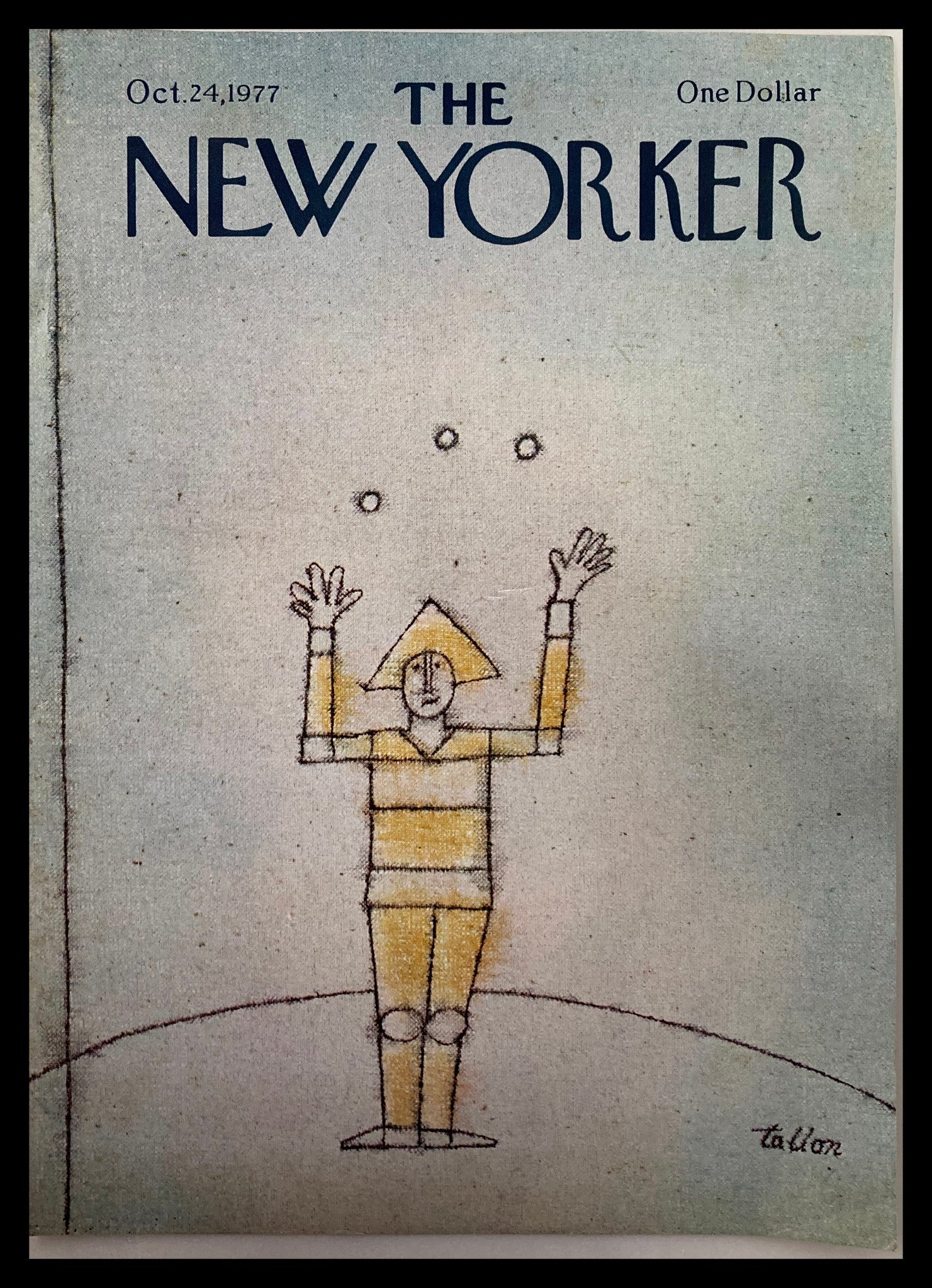 COVER ONLY The New Yorker October 24 1977 Juggler by Robert Tallon No Label