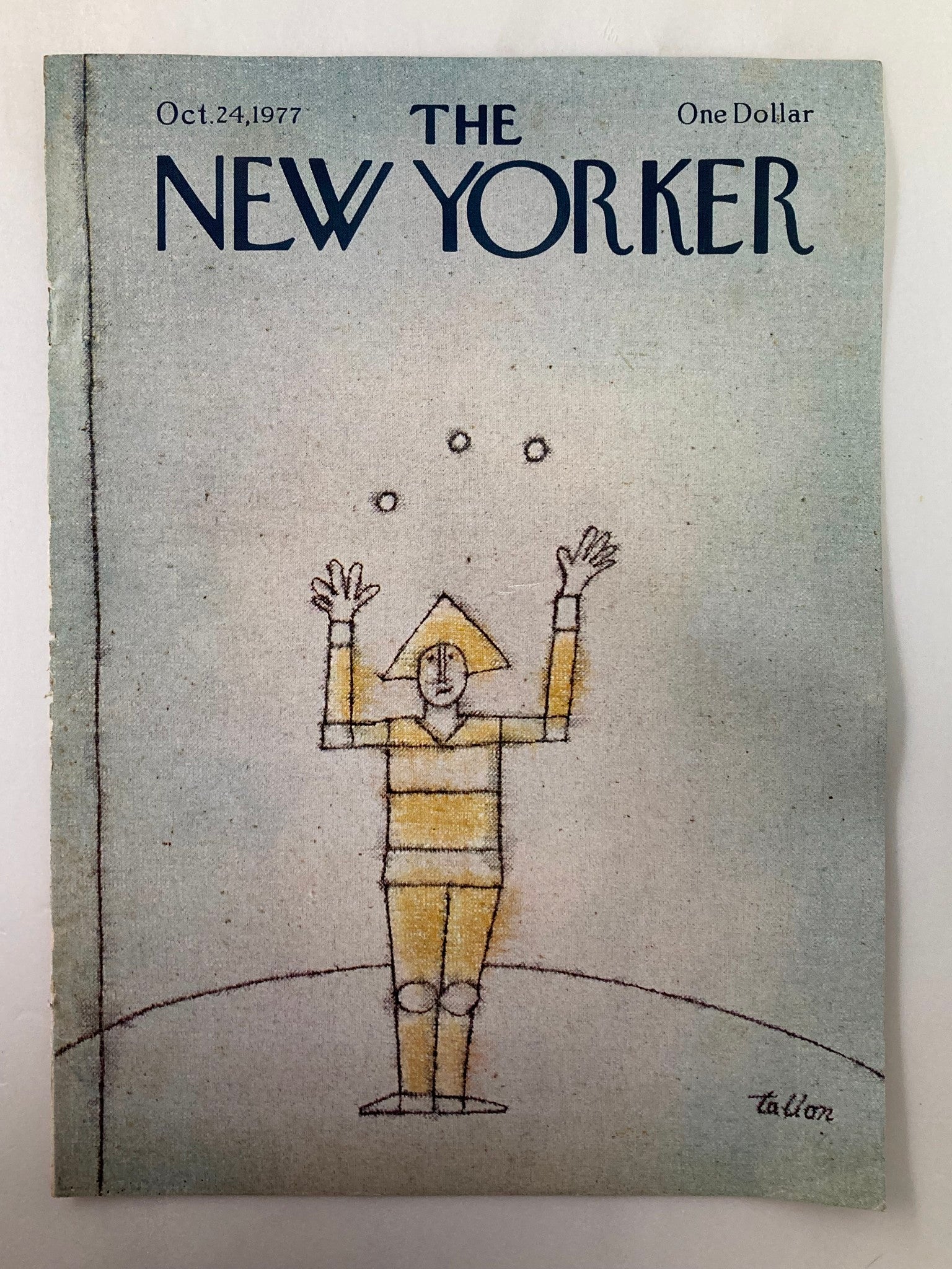 COVER ONLY The New Yorker October 24 1977 Juggler by Robert Tallon No Label