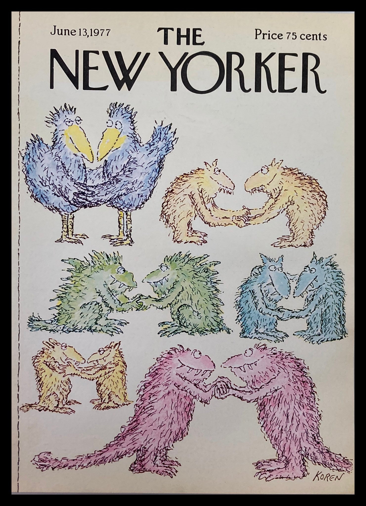 COVER ONLY The New Yorker June 13 1977 Couples by Edward Koren No Label