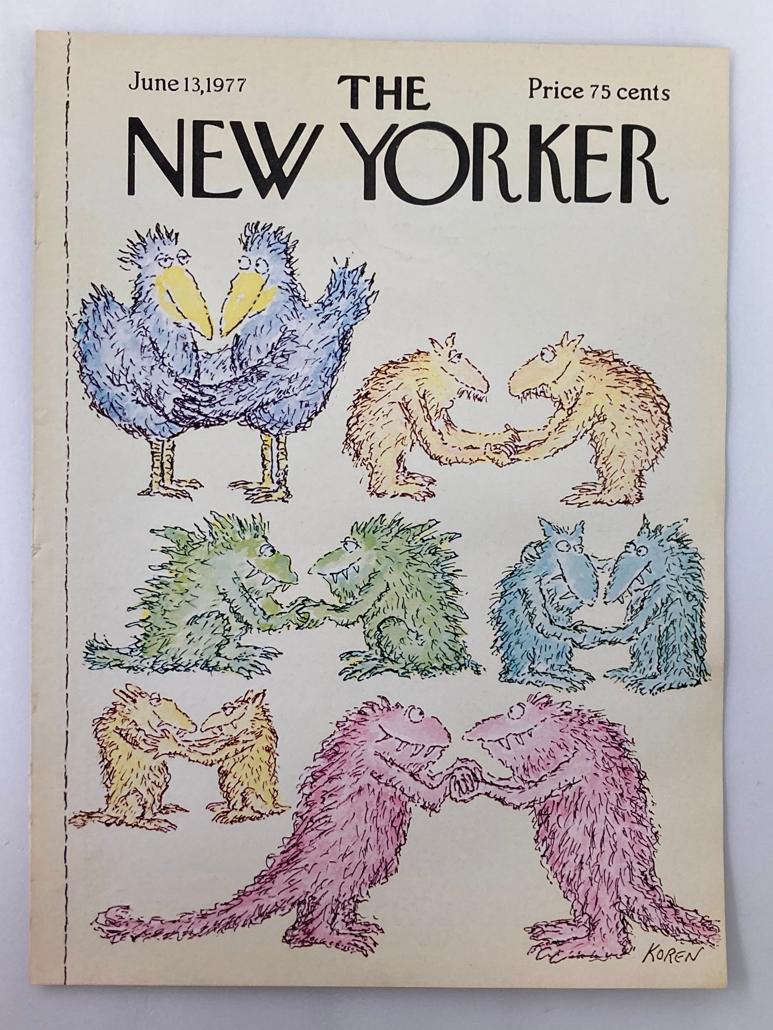 COVER ONLY The New Yorker June 13 1977 Couples by Edward Koren No Label