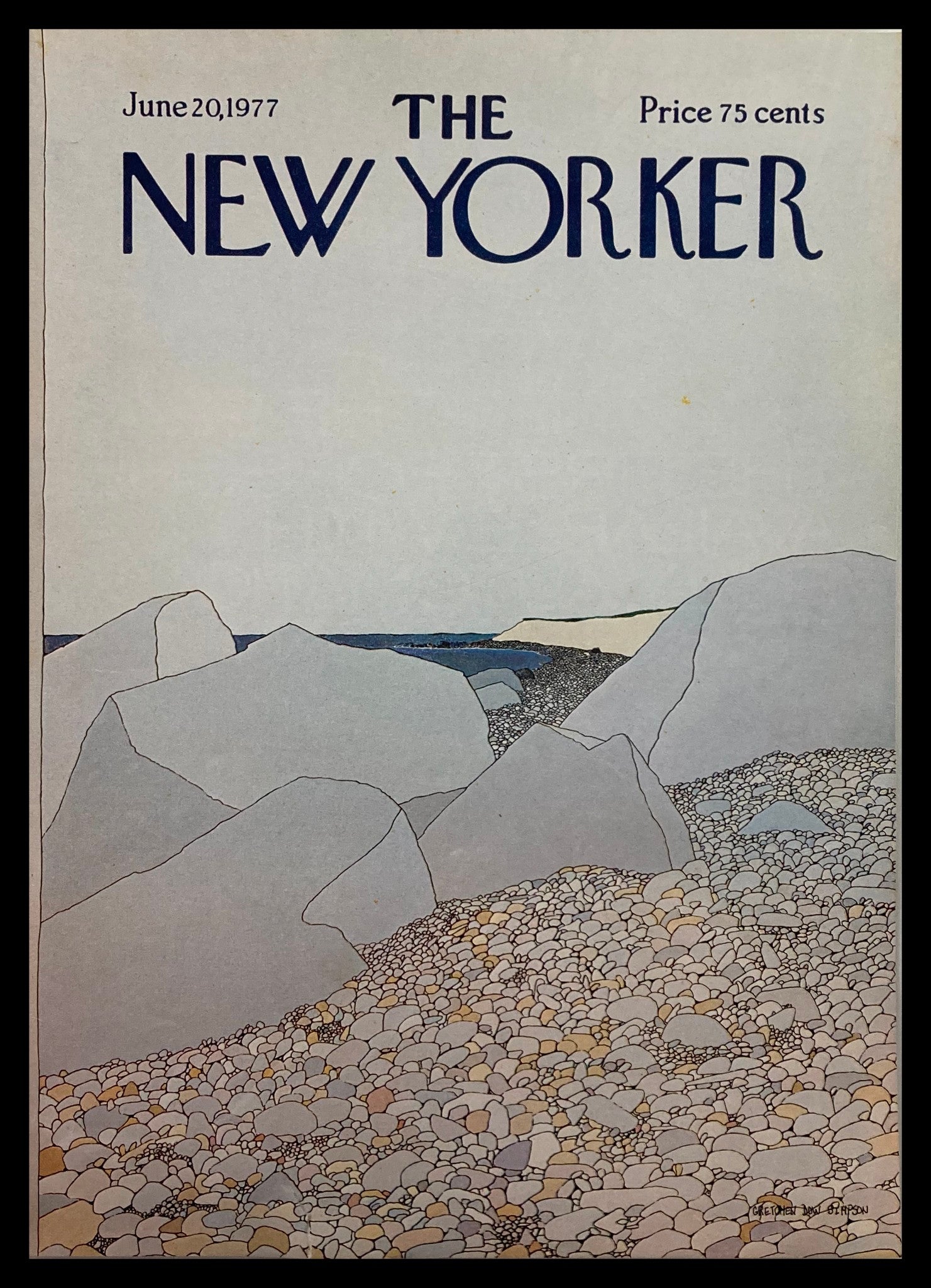 COVER ONLY The New Yorker June 20 1977 Sea Rocks by Gretchen Simpson No Label