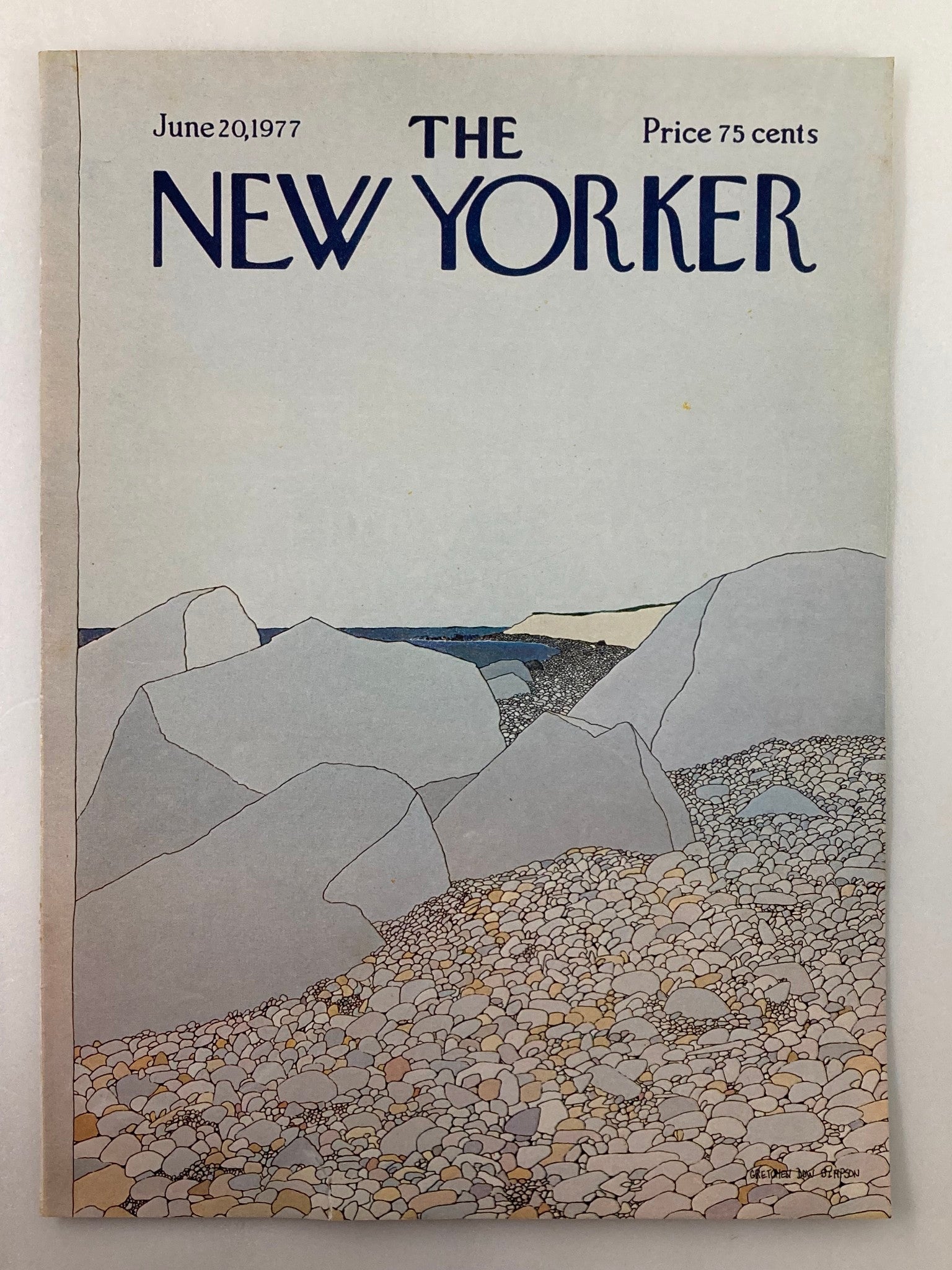 COVER ONLY The New Yorker June 20 1977 Sea Rocks by Gretchen Simpson No Label