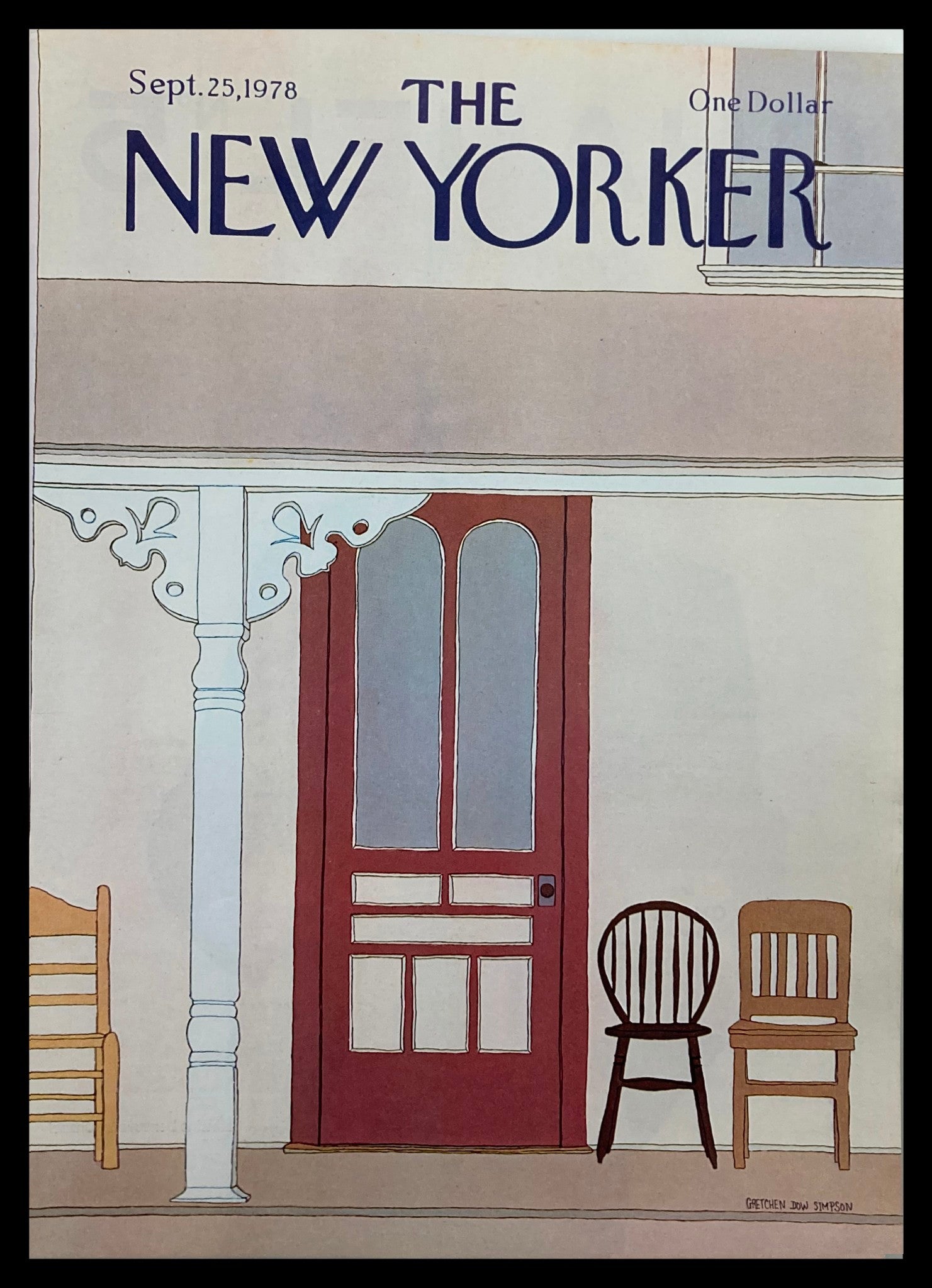 COVER ONLY The New Yorker September 25 1978 Chairs by Gretchen Simpson No Label