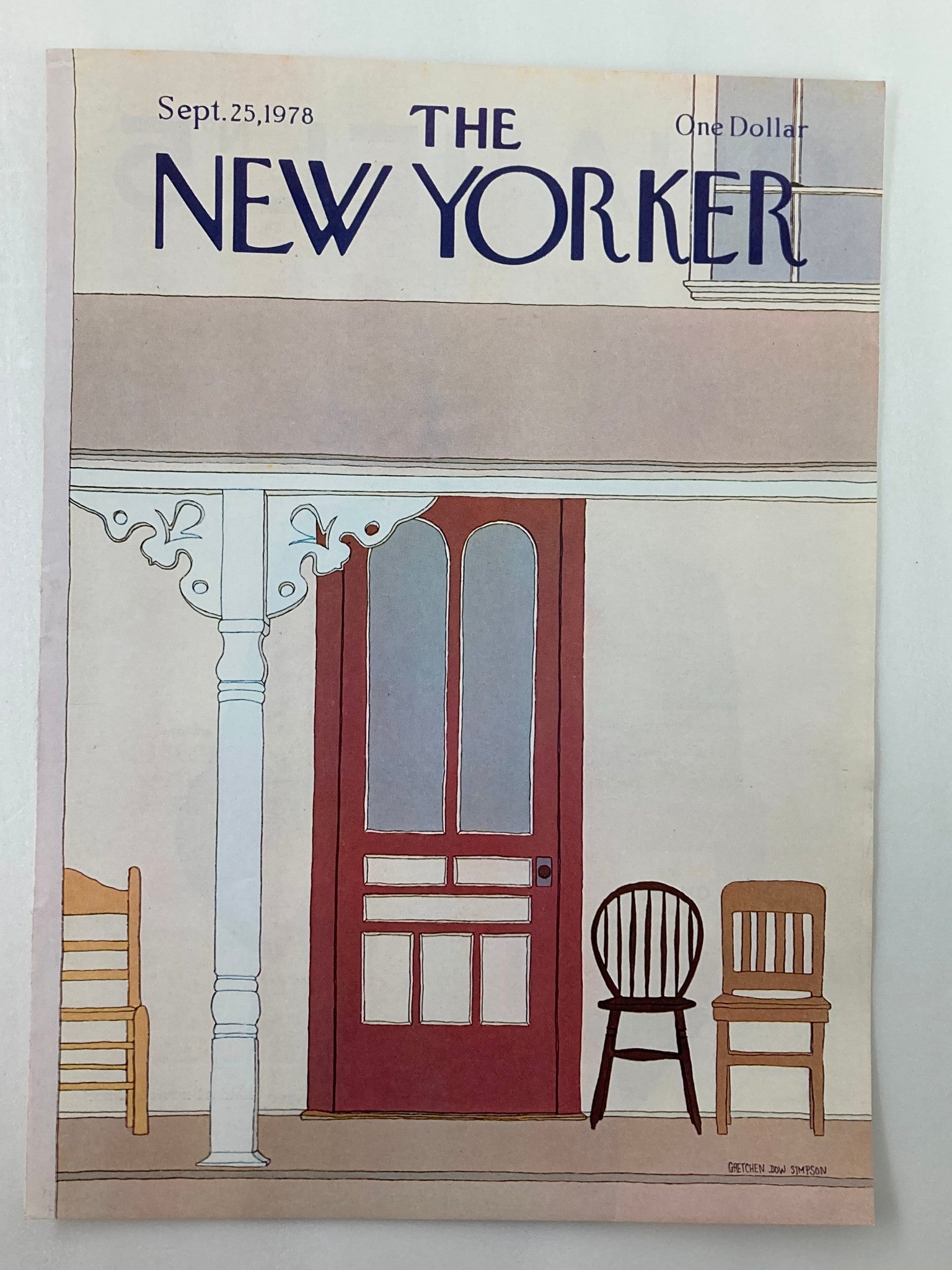 COVER ONLY The New Yorker September 25 1978 Chairs by Gretchen Simpson No Label