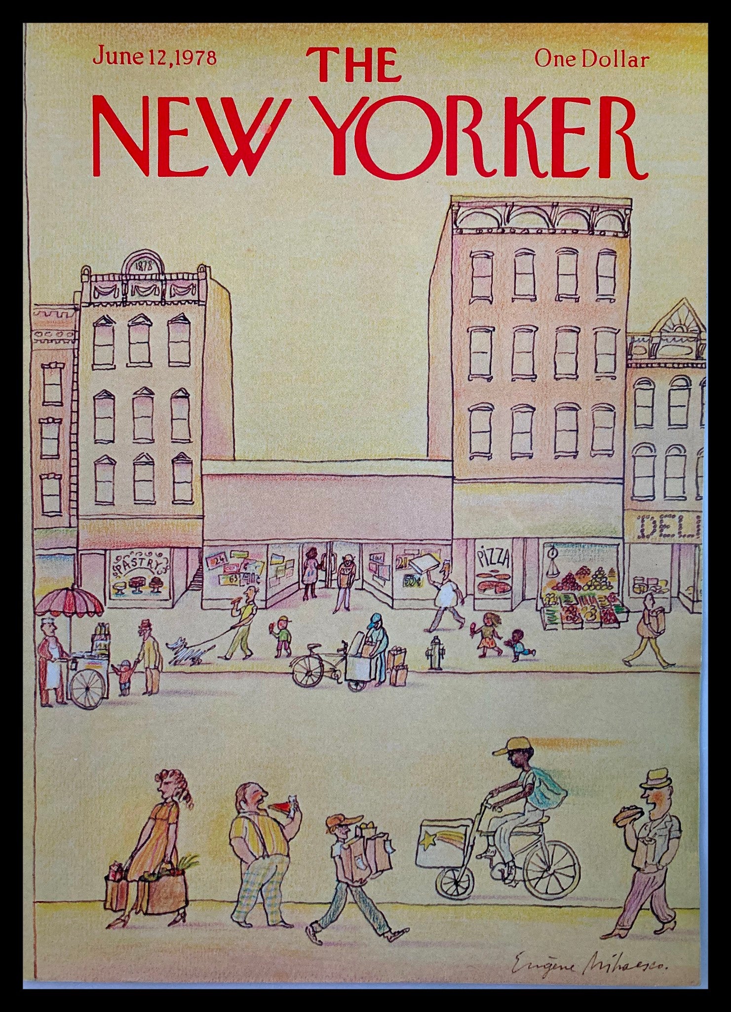 COVER ONLY The New Yorker June 12 1978 Sidewalks by Eugene Mihaesco No Label