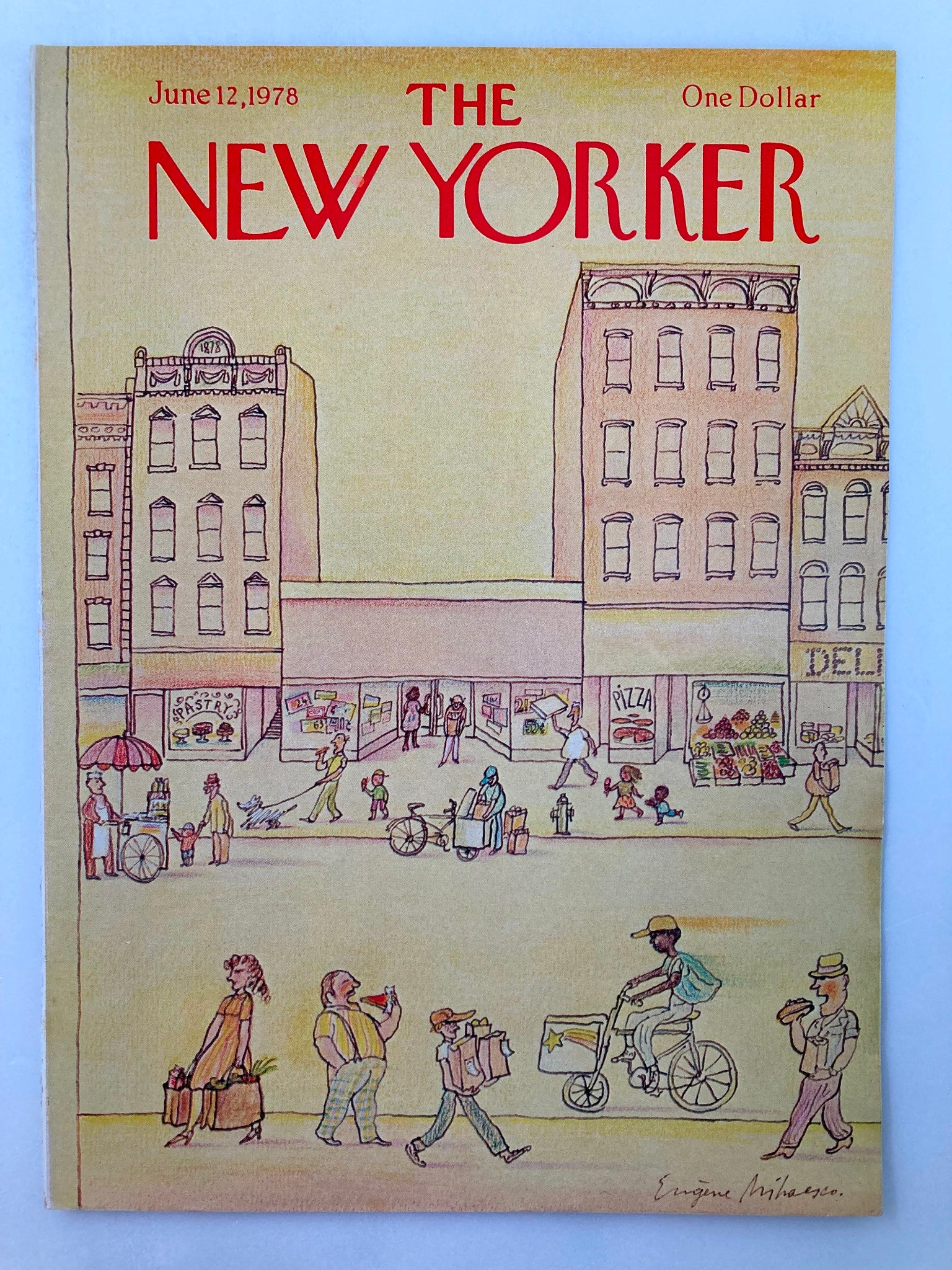 COVER ONLY The New Yorker June 12 1978 Sidewalks by Eugene Mihaesco No Label