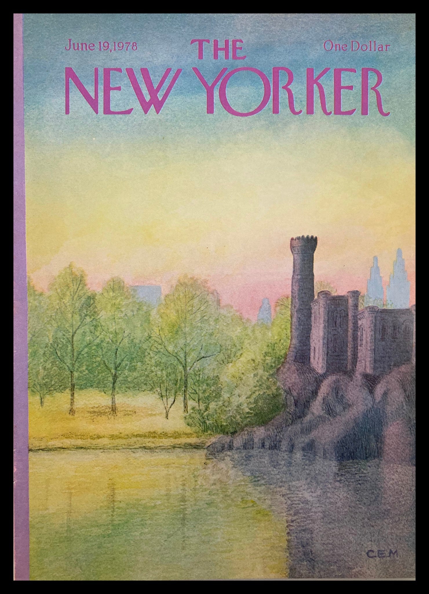 COVER ONLY The New Yorker June 19 1978 Lake Castle by Charles E. Martin No Label