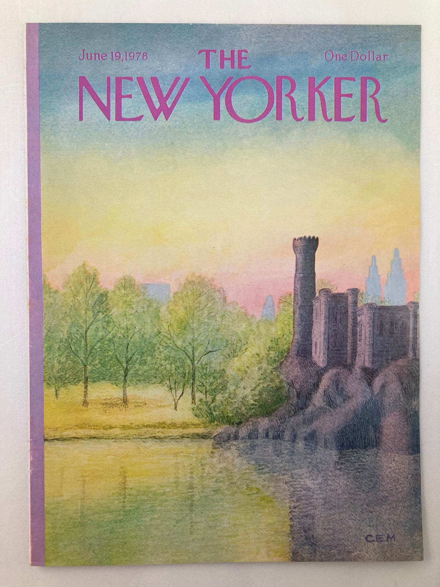 COVER ONLY The New Yorker June 19 1978 Lake Castle by Charles E. Martin No Label