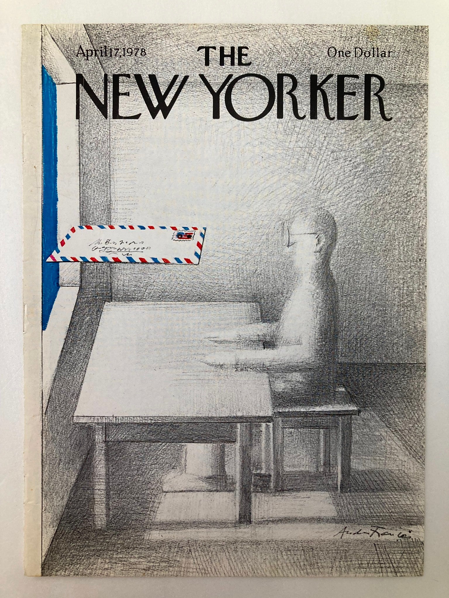 COVER ONLY The New Yorker April 17 1978 Mail by Andre Francois No Label