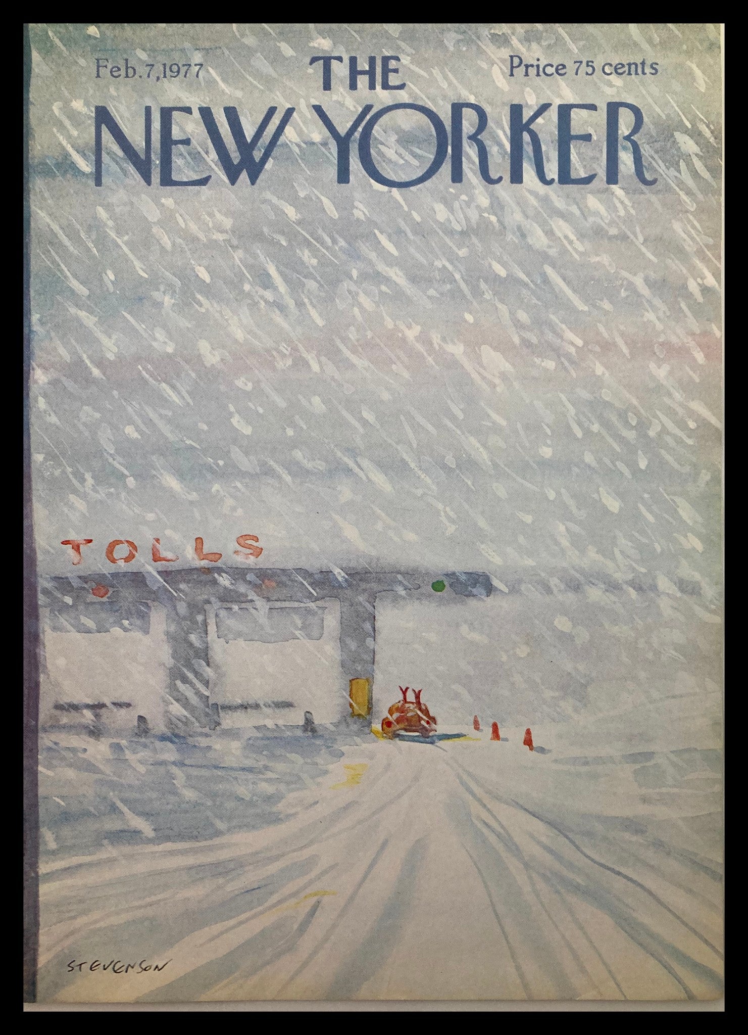 COVER ONLY The New Yorker February 7 1977 Tolls by James Stevenson No Label