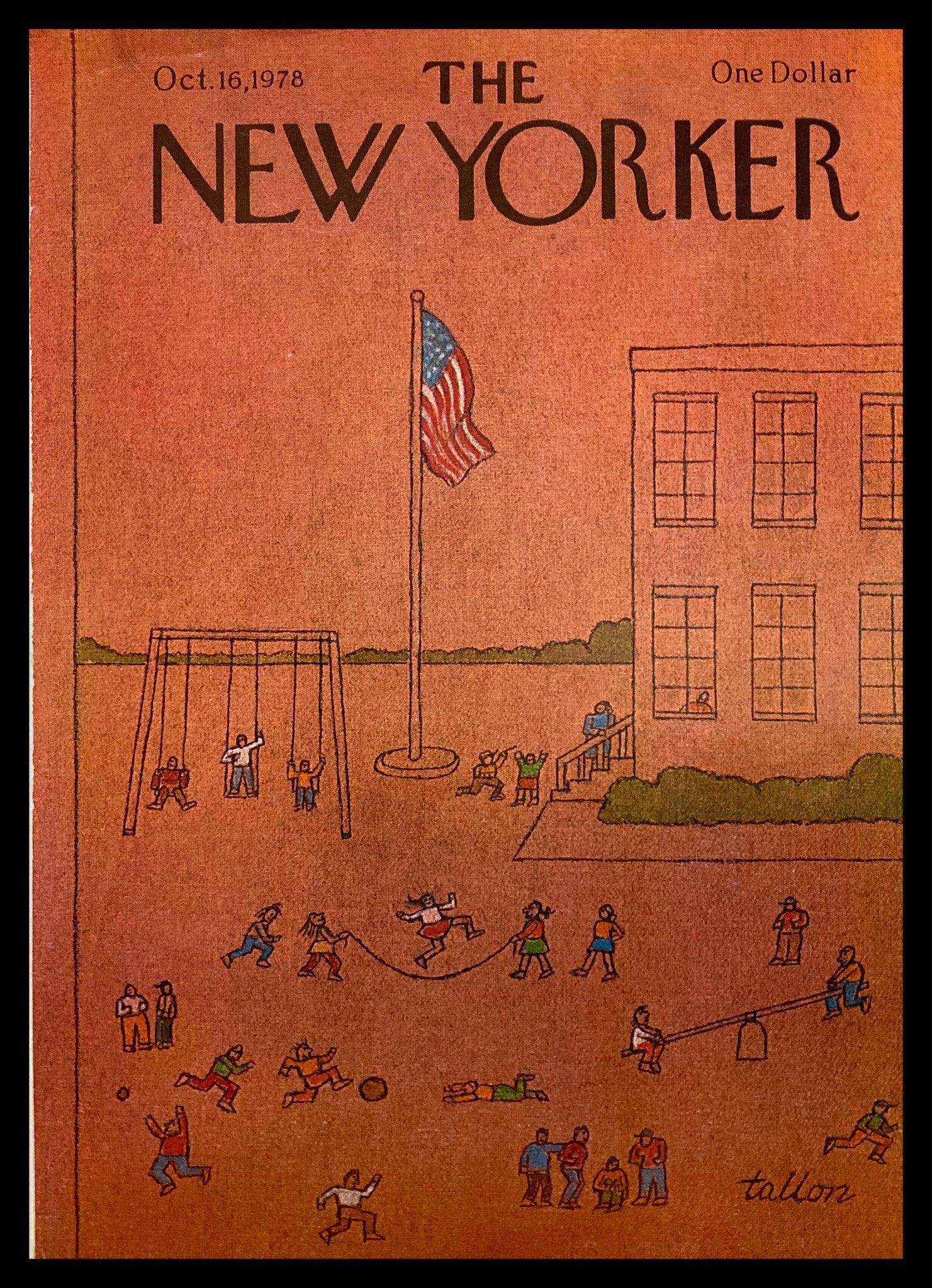 COVER ONLY The New Yorker October 16 1978 Playground by Robert Tallon No Label