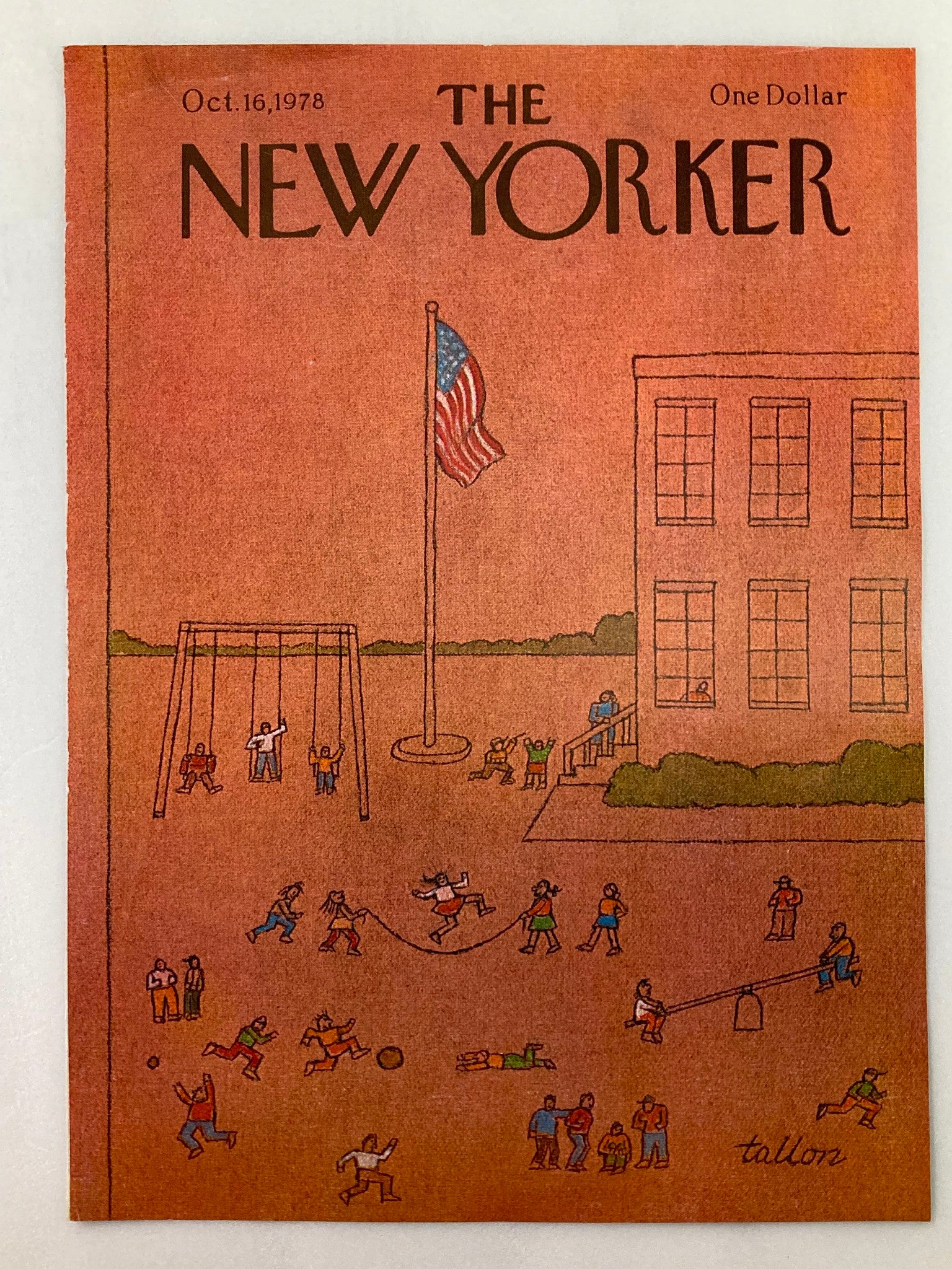 COVER ONLY The New Yorker October 16 1978 Playground by Robert Tallon No Label