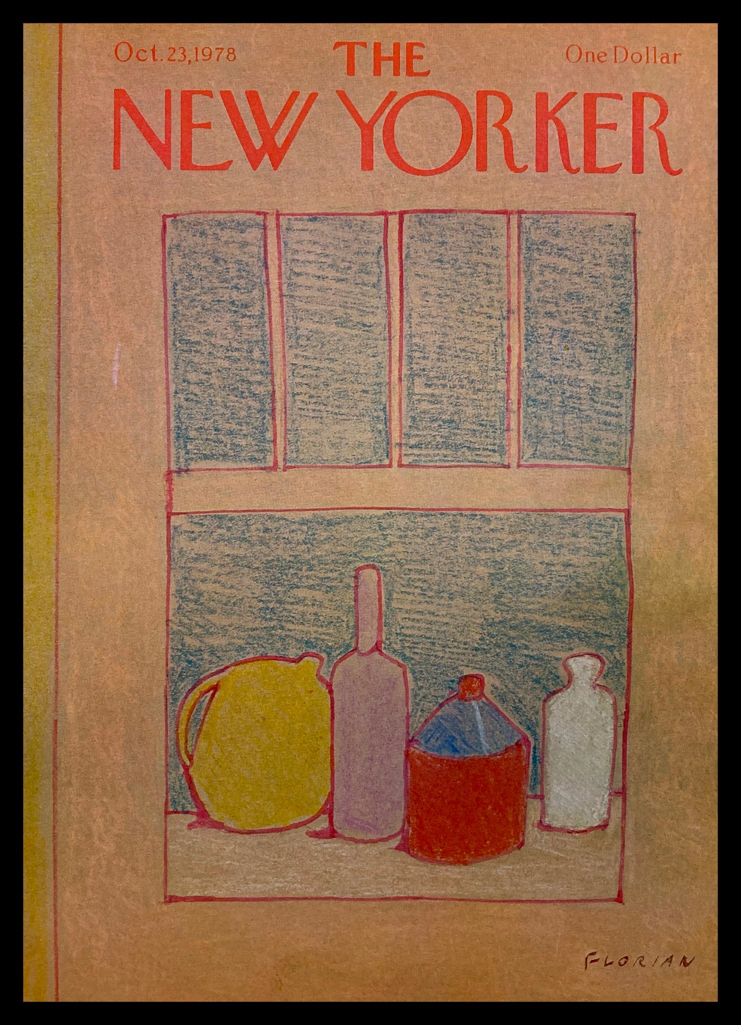 COVER ONLY The New Yorker October 23 1978 Bottles by Douglas Florian No Label