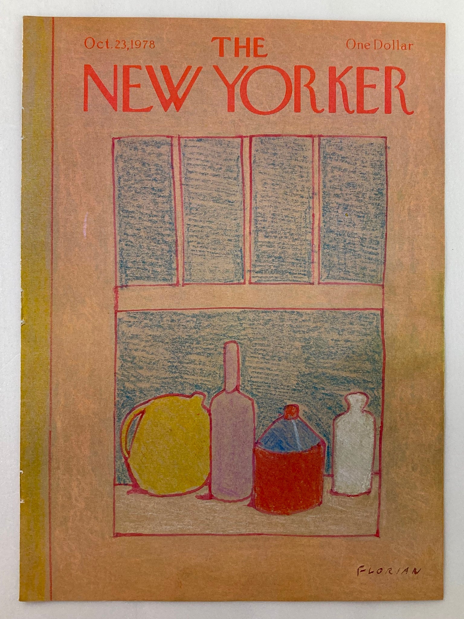 COVER ONLY The New Yorker October 23 1978 Bottles by Douglas Florian No Label