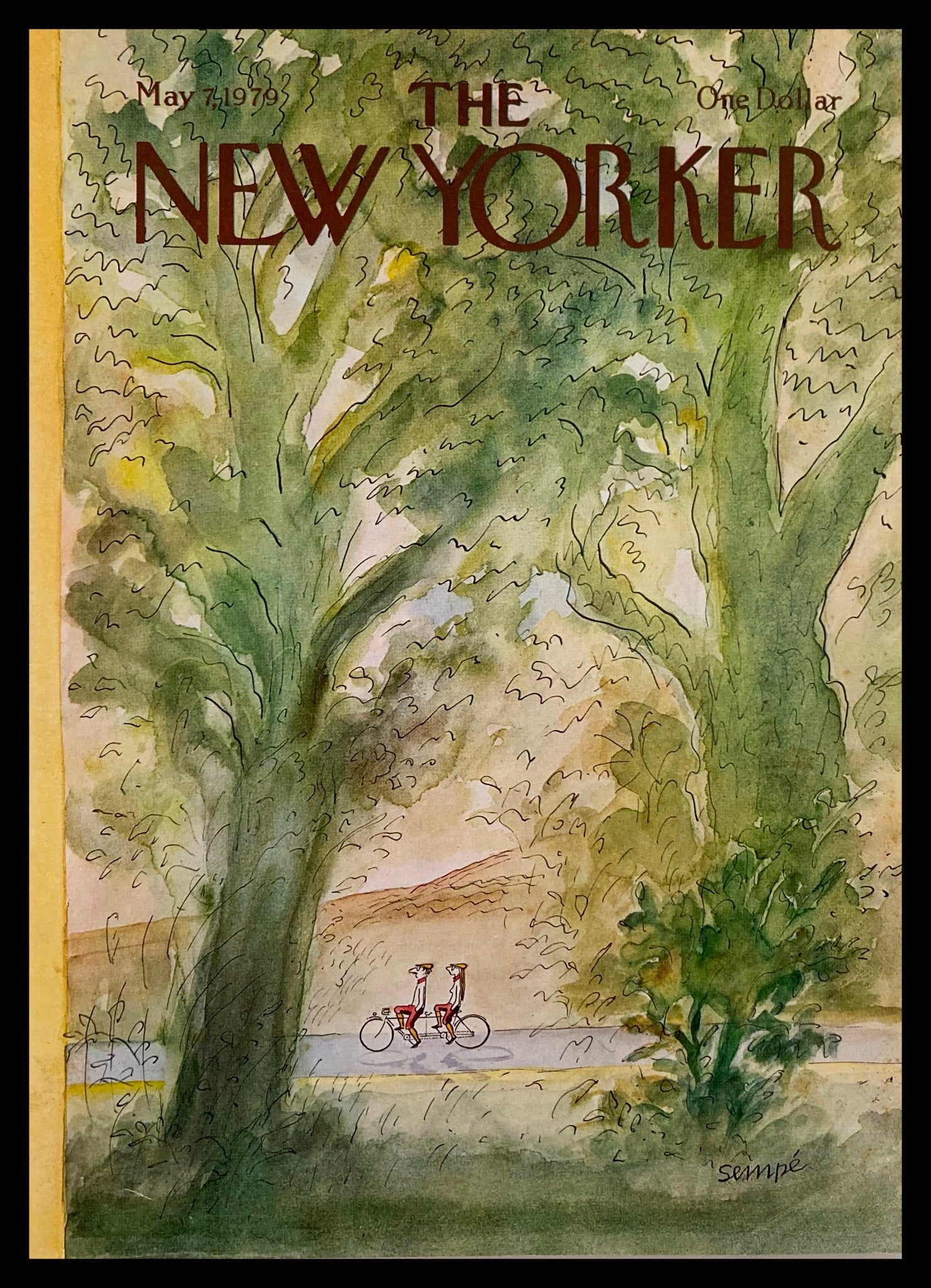 COVER ONLY The New Yorker May 7 1979 A Tandem by J. J. Sempe No Label