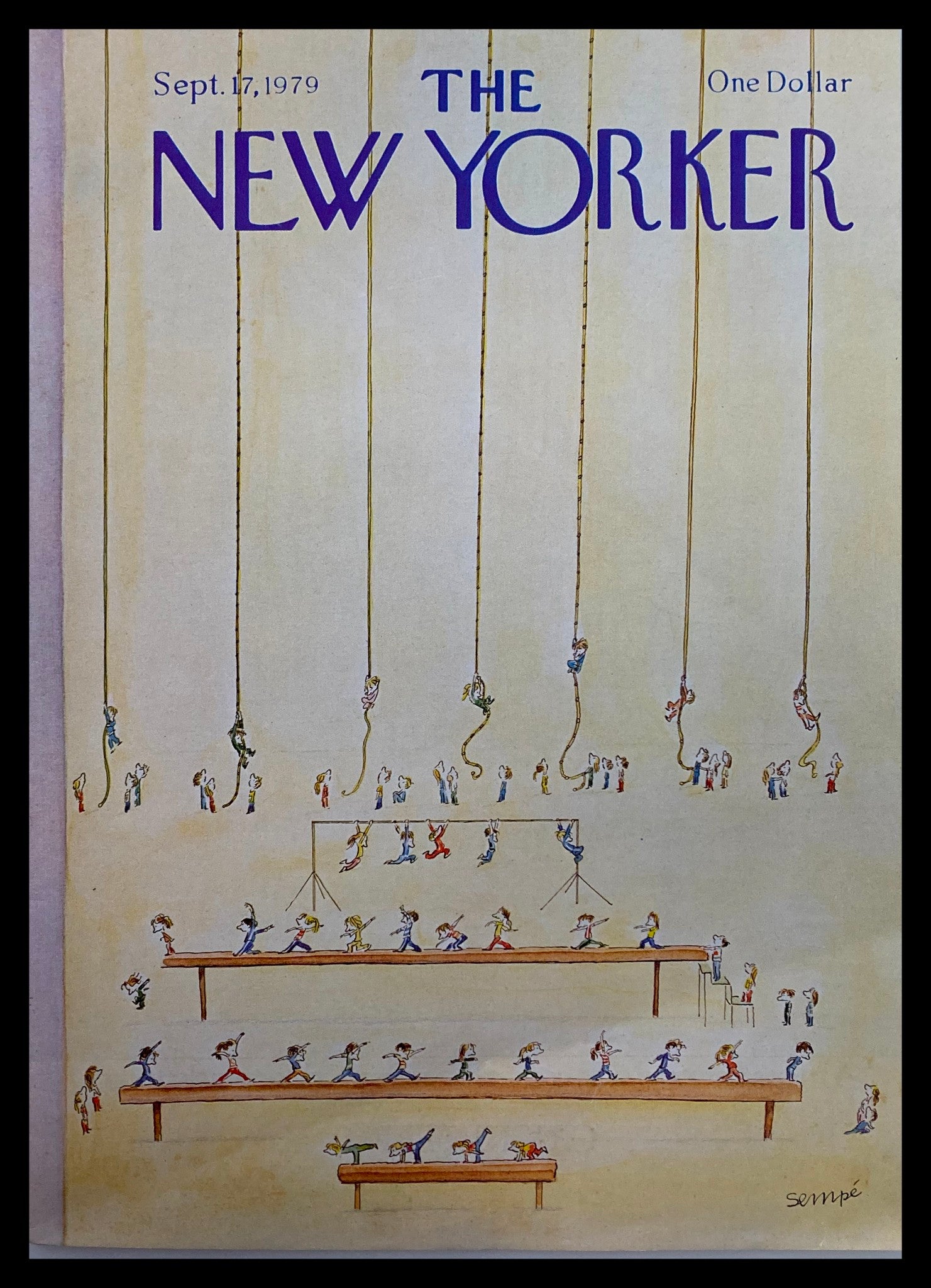 COVER ONLY The New Yorker September 17 1979 Fitness by J. J. Sempe No Label